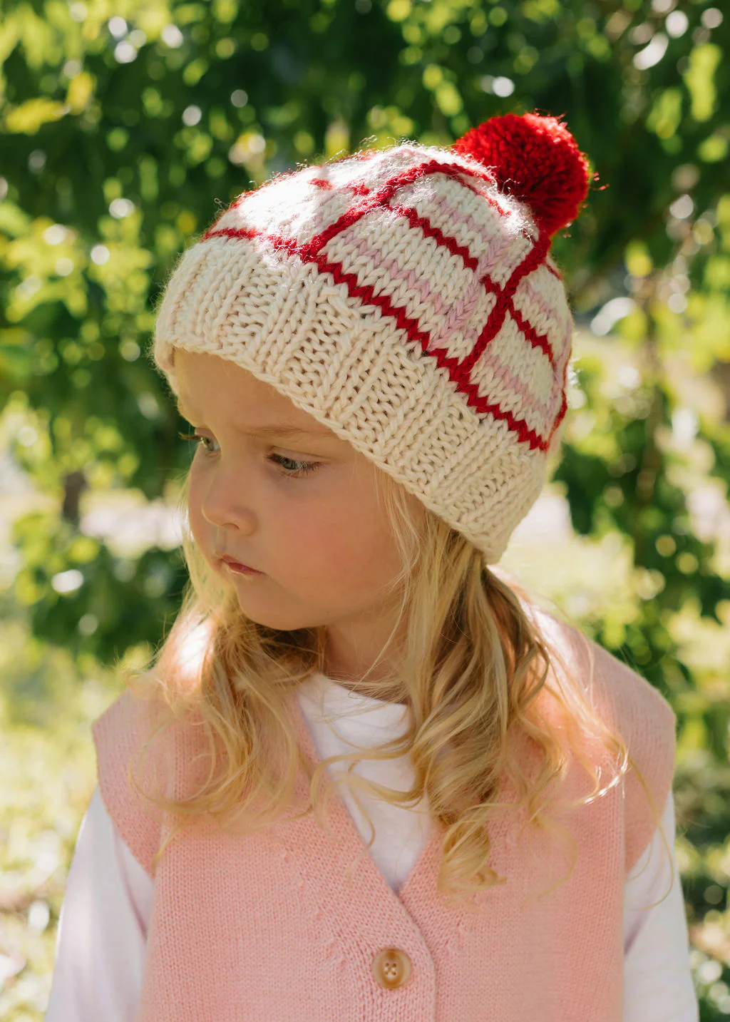 Crossroads Beanie Pink and Red - Image 2