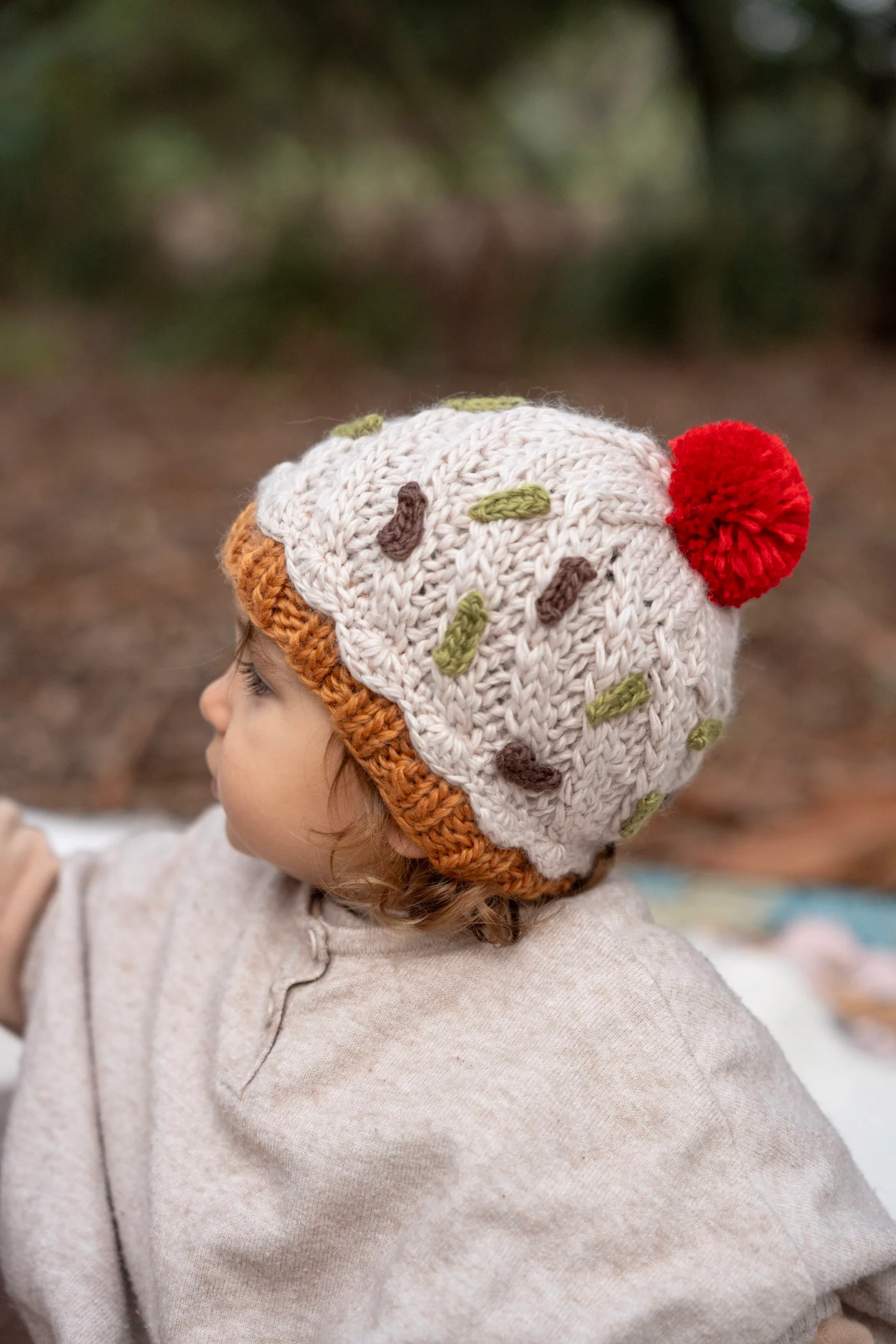 Acorn Cupcake Beanie - Green - Image 2