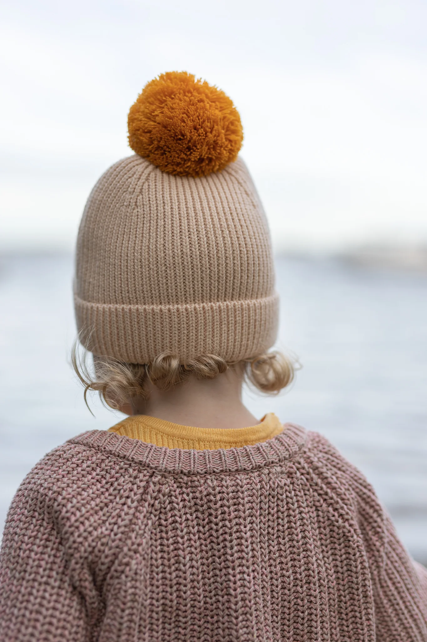 Acorn Oslo Merino Ribbed Beanie - Cream & Mustard - Image 3