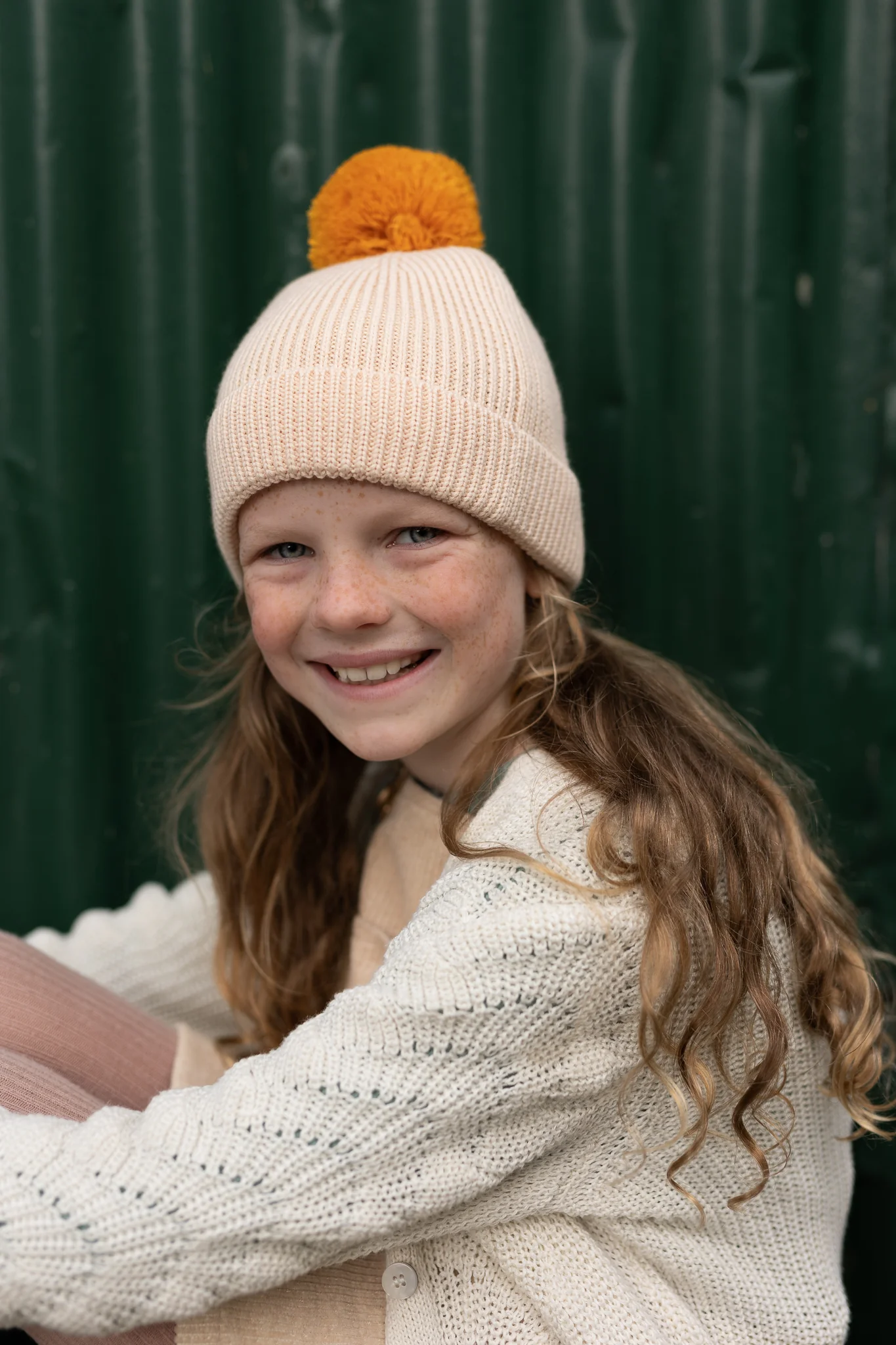 Acorn Oslo Merino Ribbed Beanie - Cream & Mustard - Image 4