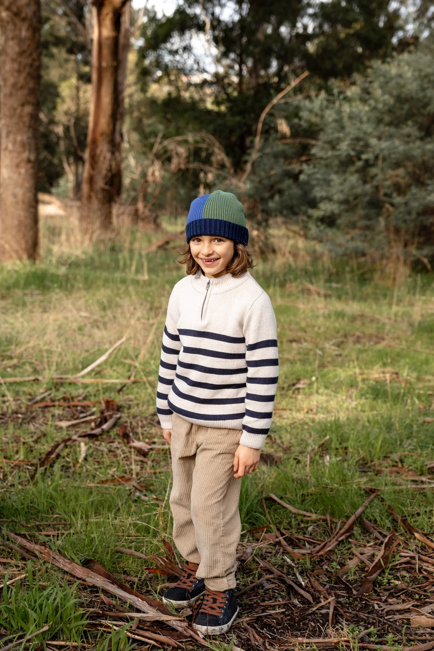 Acorn River Merino Beanie - Blue and Green - Image 4