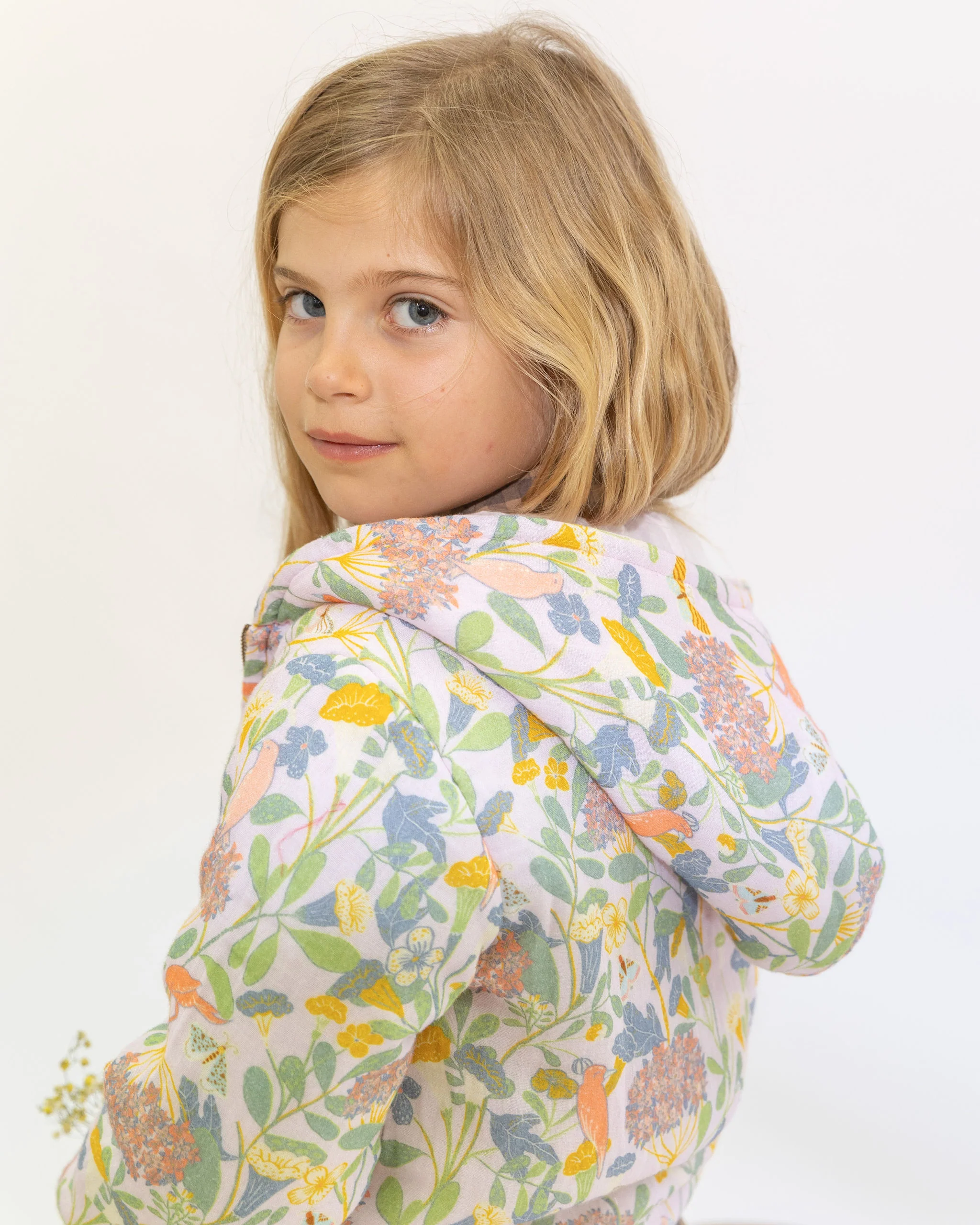 Celine Jacket - Pink Bird Flower - Image 2