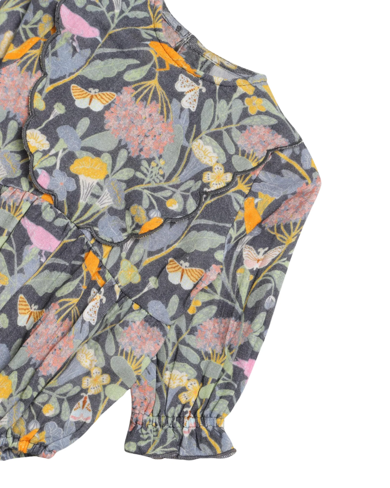 Alex and Ant Charlotte Playsuit - Navy Bird Flower - Image 2