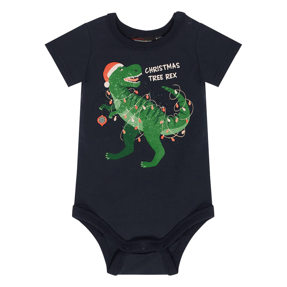 Rock Your Baby Christmas Tree Rex Bodysuit - Baby