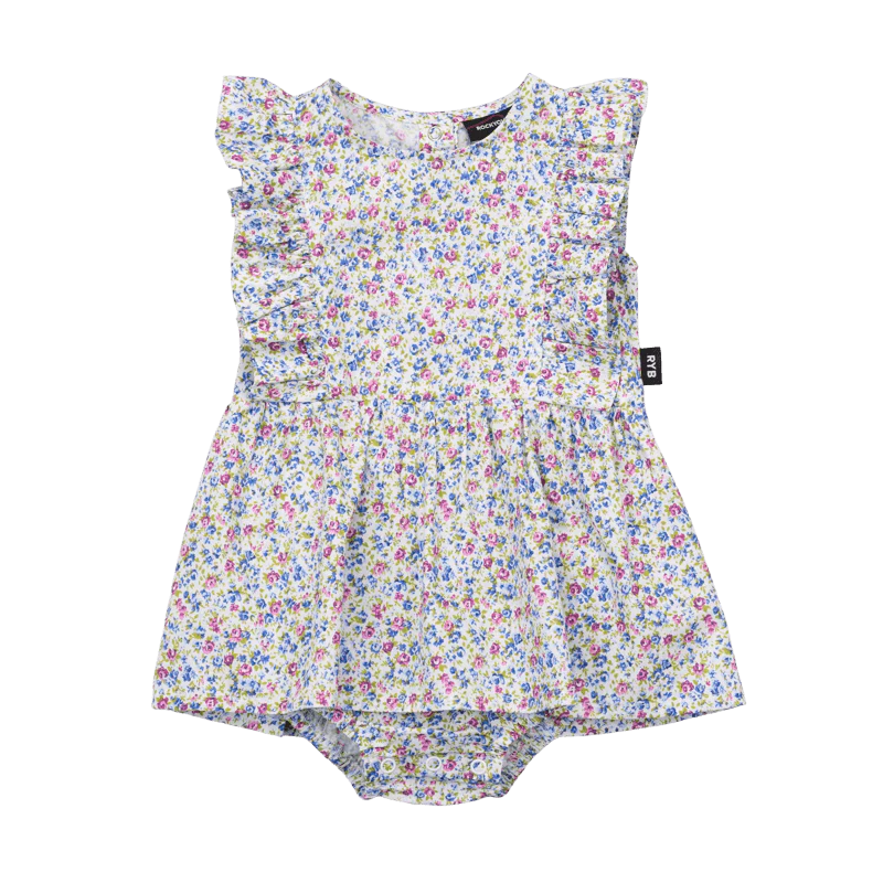 Rock Your Baby Purple Ditsy Floral Baby Dress