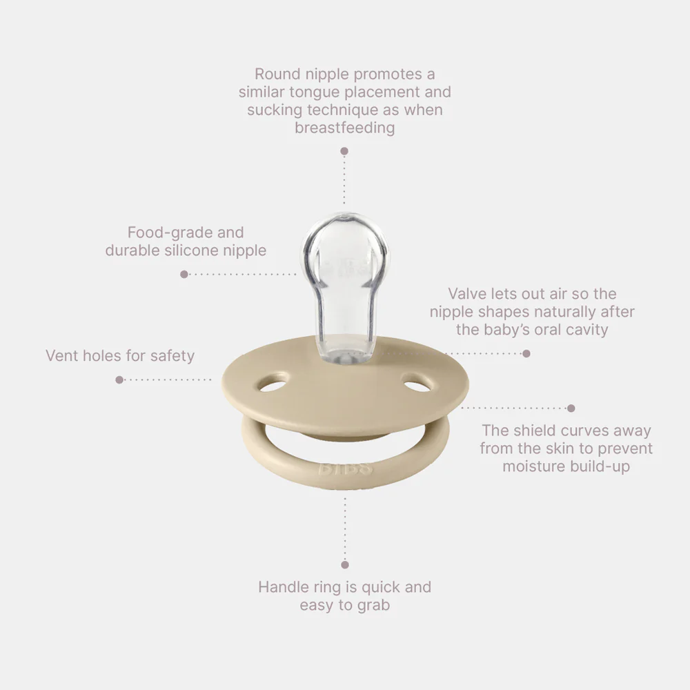 De Lux Silicone Pacifier 2 Pack - Ivory/Blush - Image 6