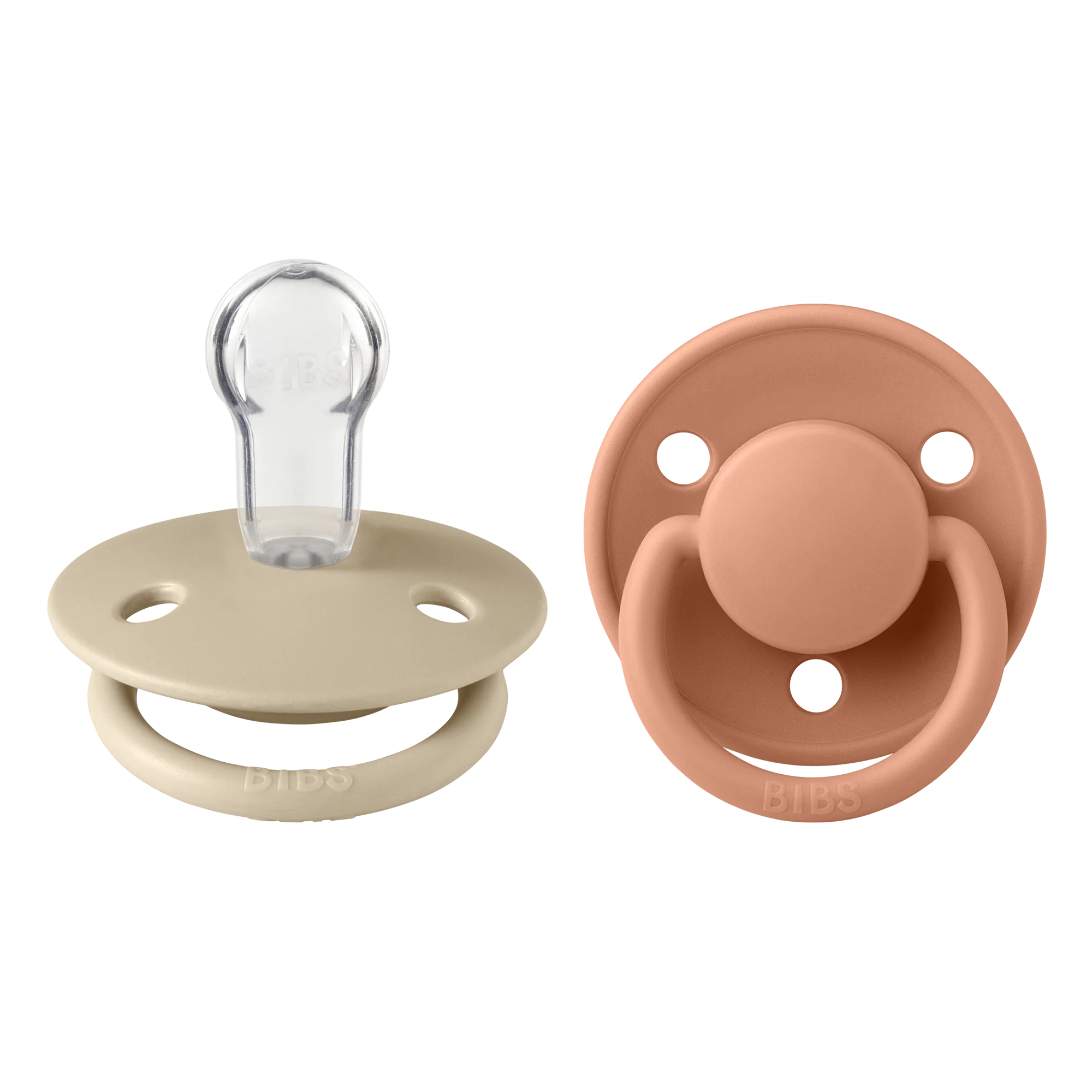De Lux Silicone Pacifier 2 Pack - Vanilla/Peach
