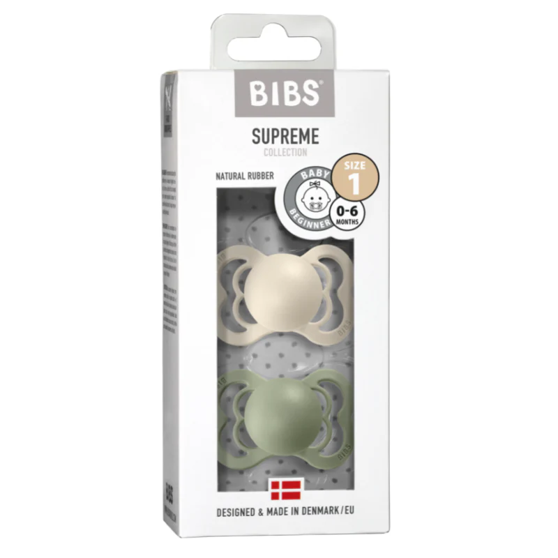 Supreme Latex Pacifier 2 Pack - Ivory/Sage - Image 2