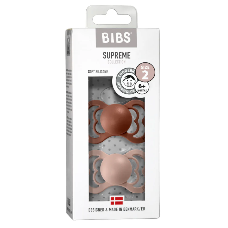 Supreme Silicone Pacifier 2 Pack - Woodchuck/Blush - Image 3
