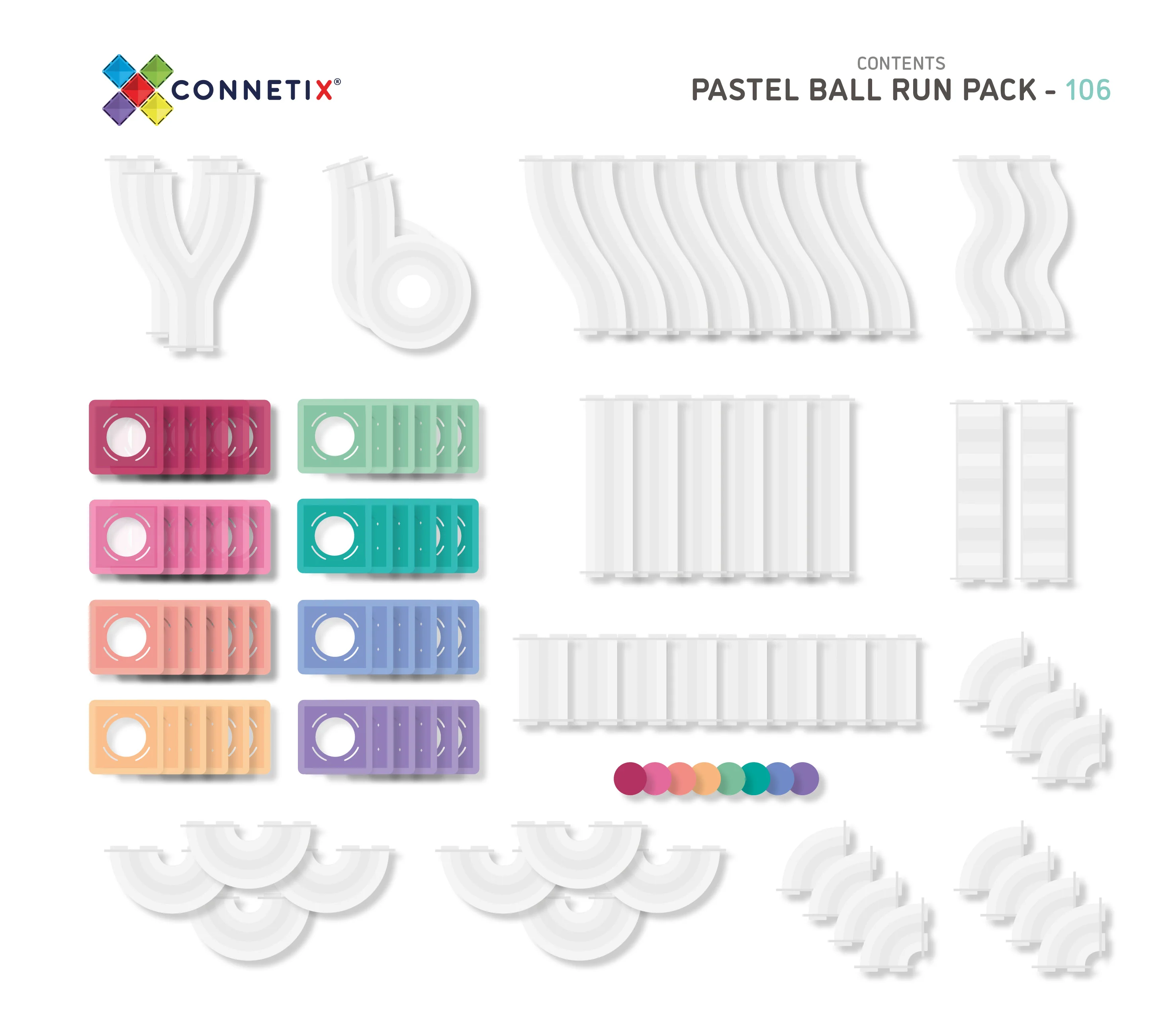 106 Piece Ball Run | Pastel - Image 11