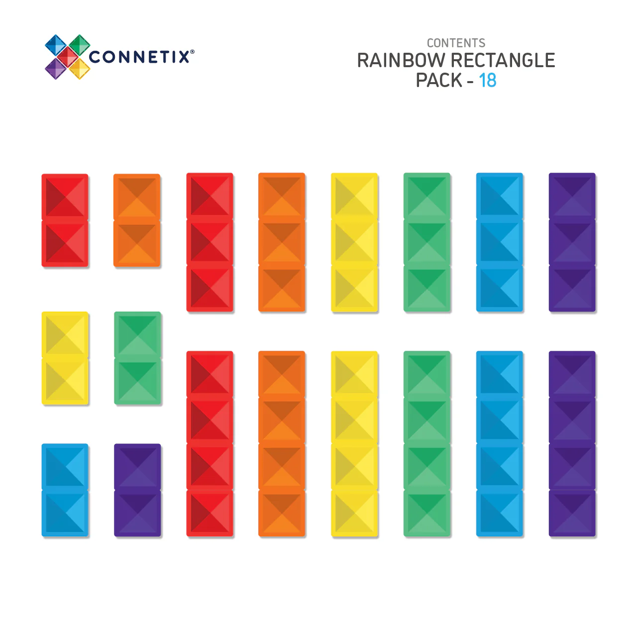 18 Piece Rectangle Set | Rainbow - Image 6