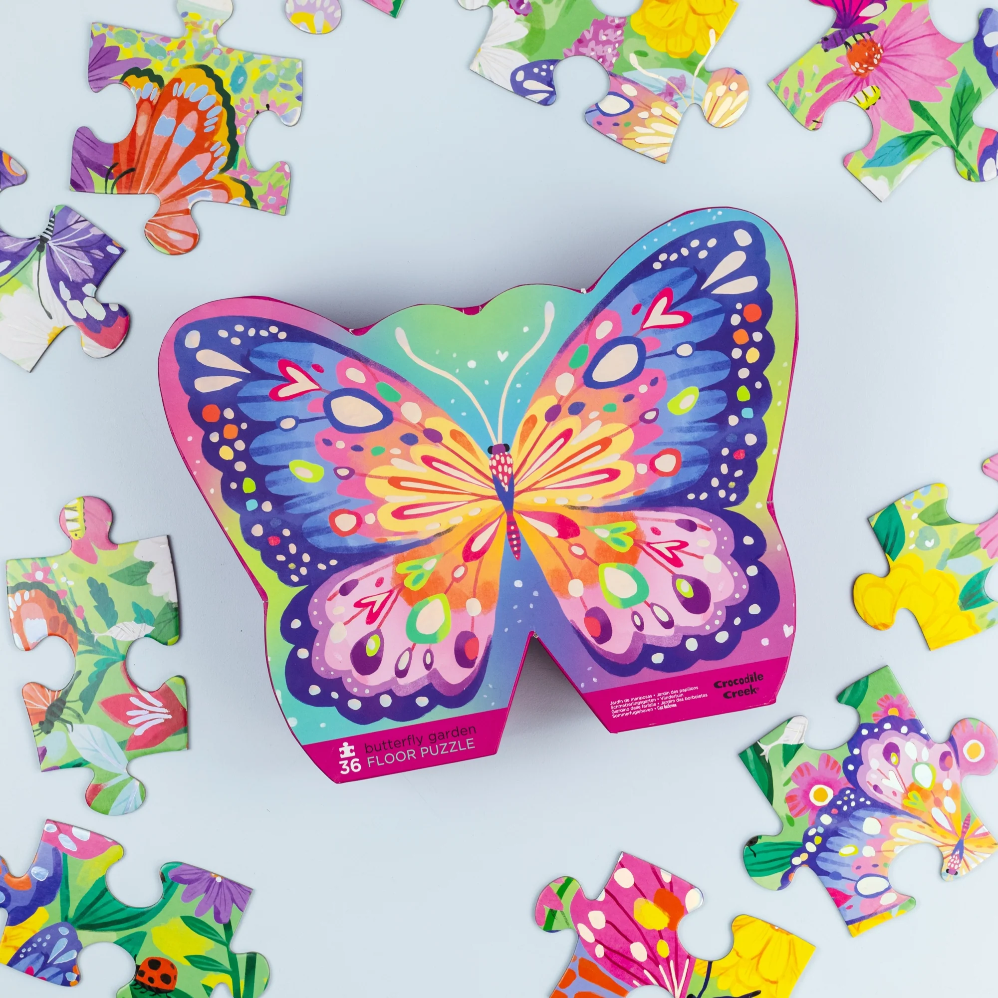 Classic Floor Puzzle 36 Piece - Butterfly Garden Foil Stamped - Image 2