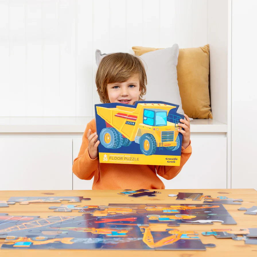 Classic Floor Puzzle 36 Piece - Construction Zone - Image 2