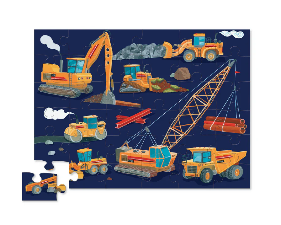 Classic Floor Puzzle 36 Piece - Construction Zone - Image 4