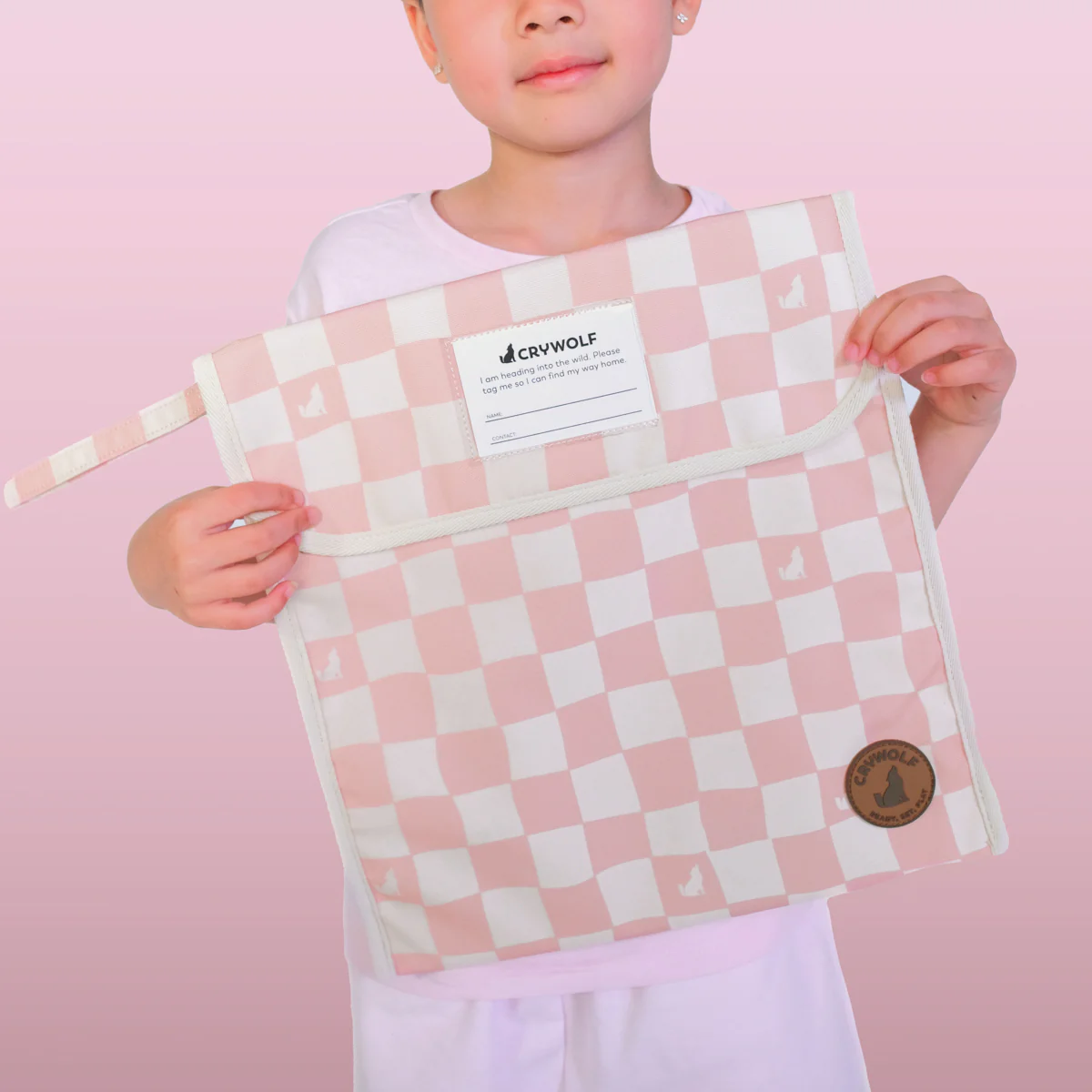 Book Bag Pink Check - Image 2