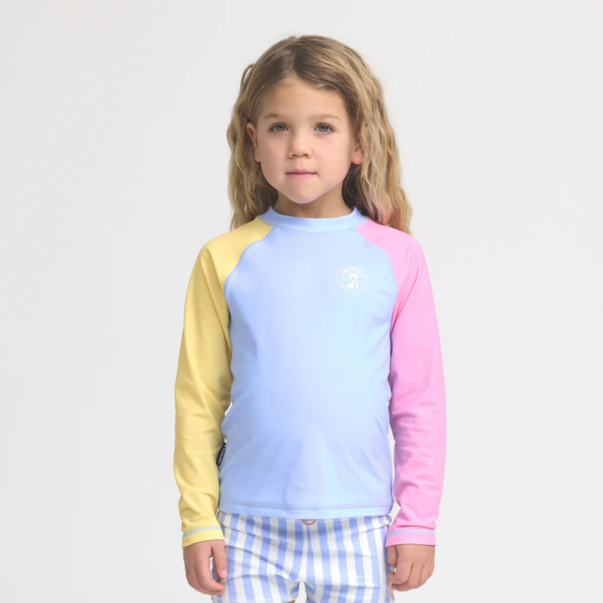 Long Sleeve Rash Vest - Pop Colourblock - Image 2
