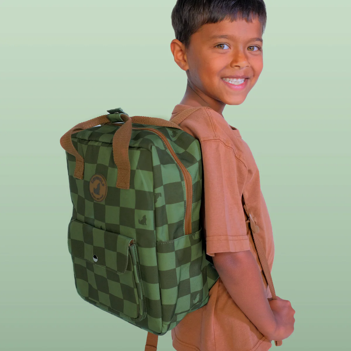Mini Backpack Green Check - Image 3