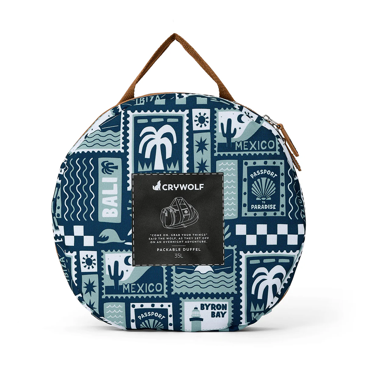 Crywolf Packable Duffel Bag - Blue Postcards - Image 2