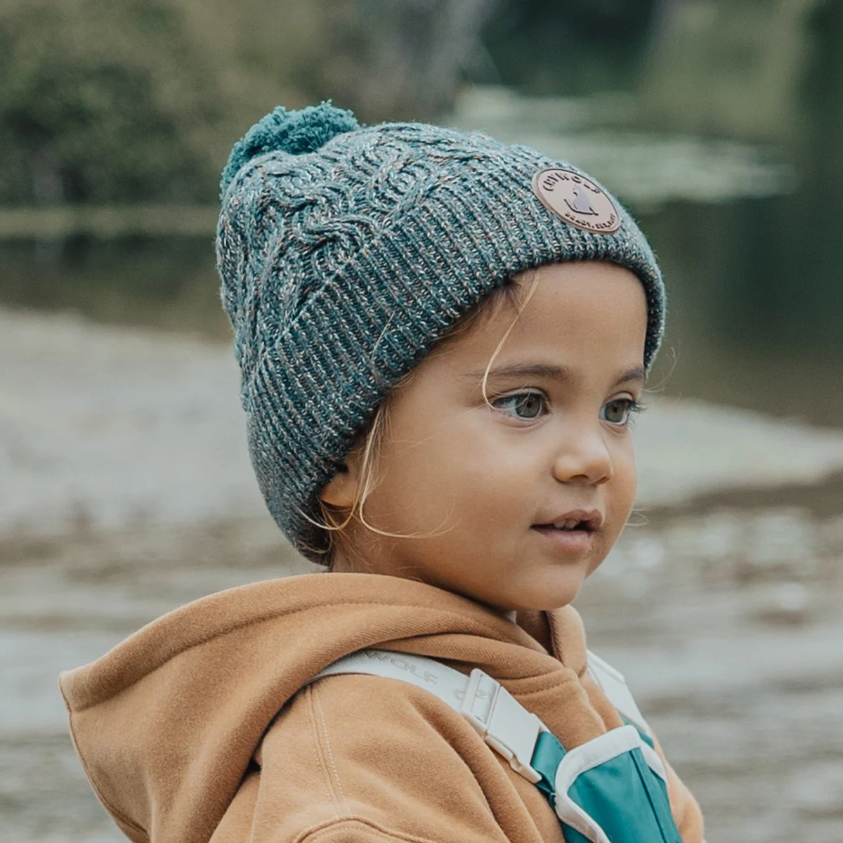 Crywolf Pom Pom Beanie - Forest Speckle - Image 2