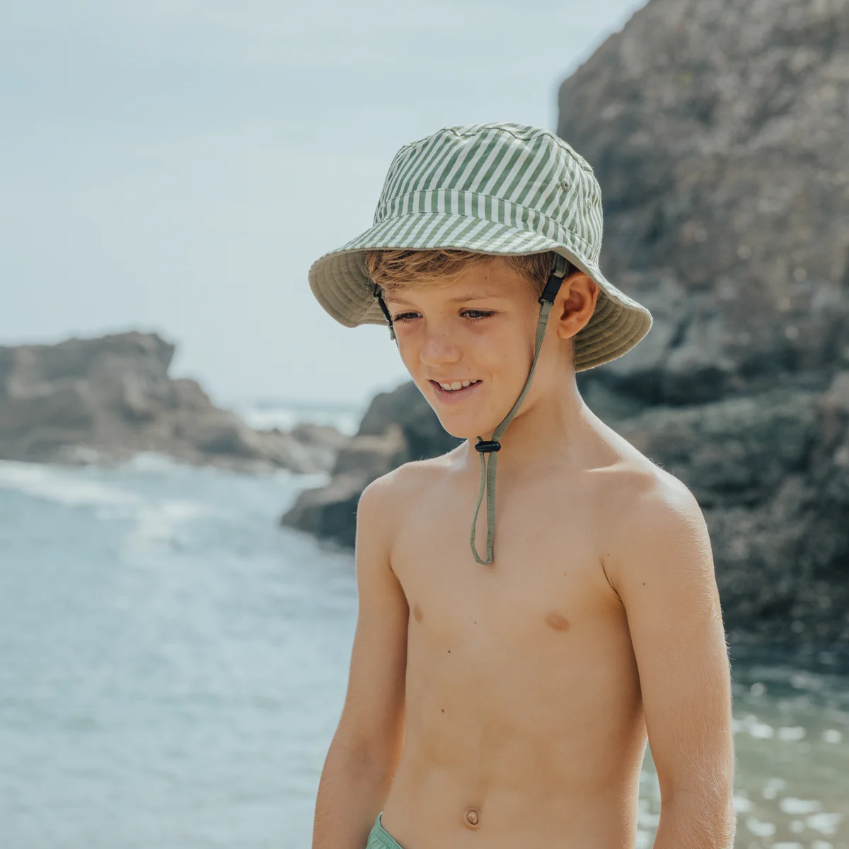 Reversible Bucket Hat - Coastal Stripe - Image 4
