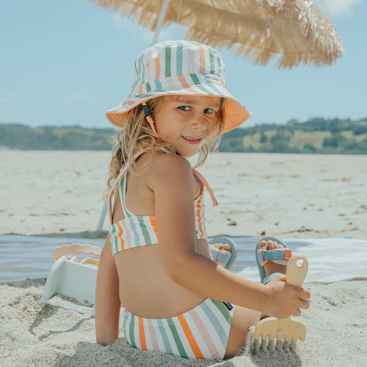 Crywolf Reversible Bucket Hat - Summer Stripe - Image 6