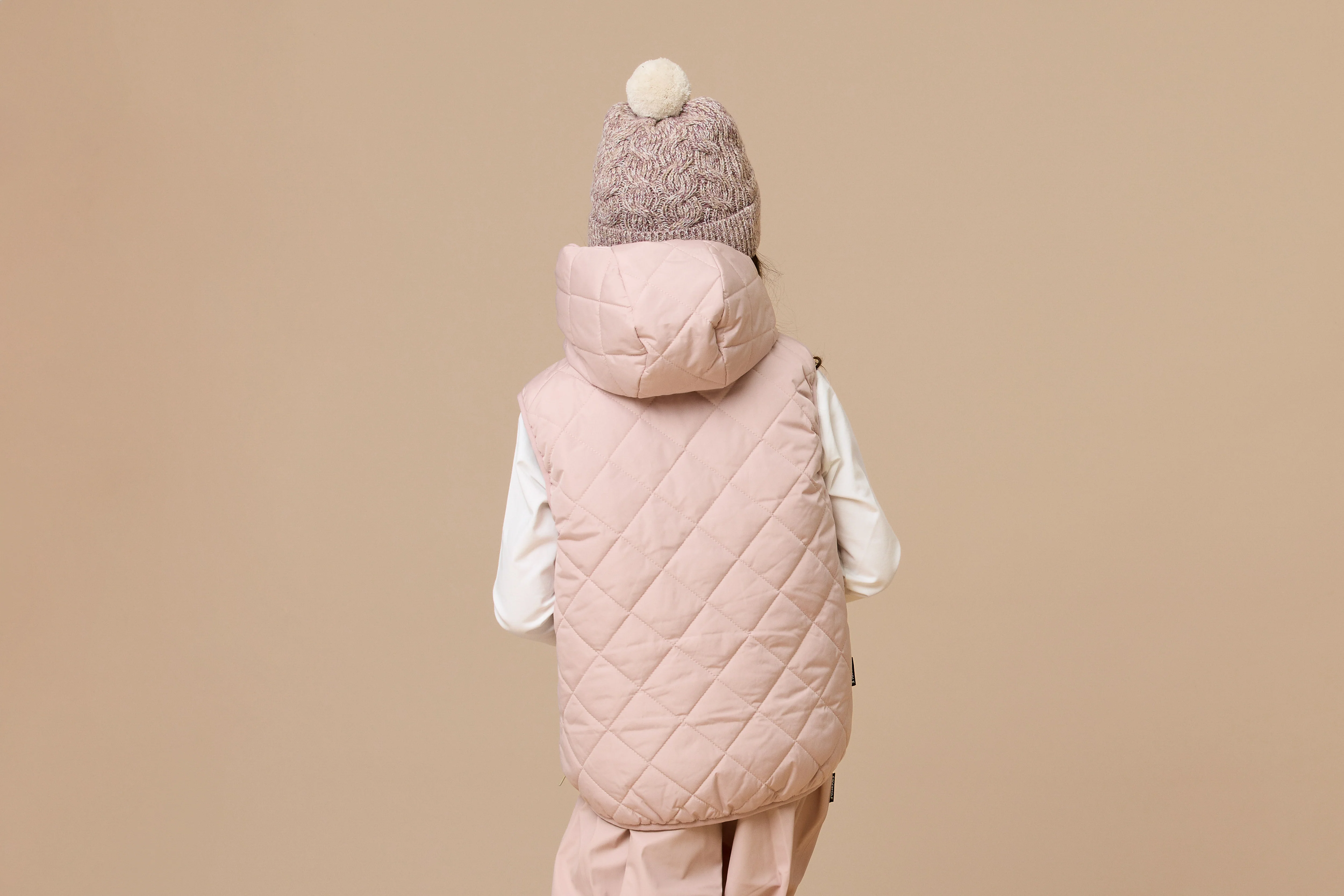 Reversible Yeti Vest - Blush/Camel - Image 3