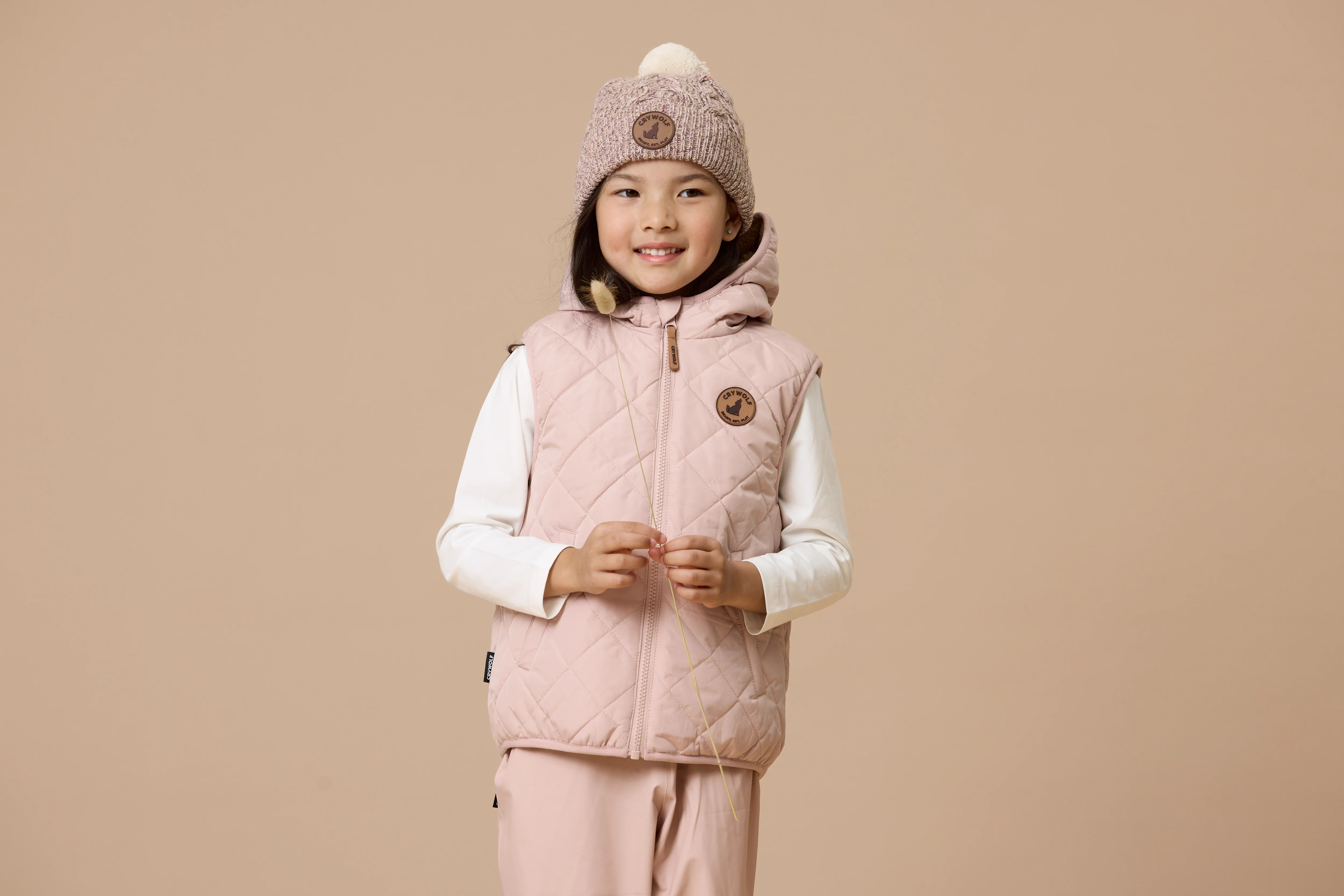Reversible Yeti Vest - Blush/Camel - Image 4