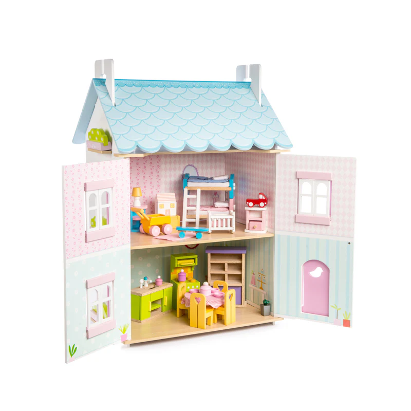 Daisylane Blue Bird Cottage Doll House with Furniture - Image 3