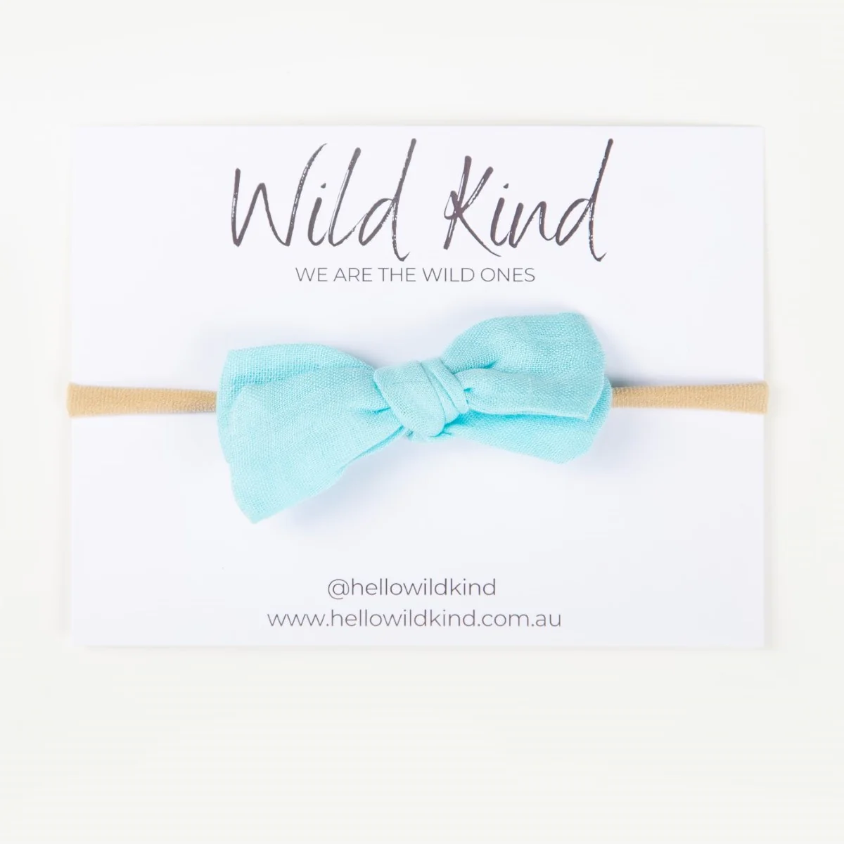 Dorothy Linen Bow Headband - Baby Blue