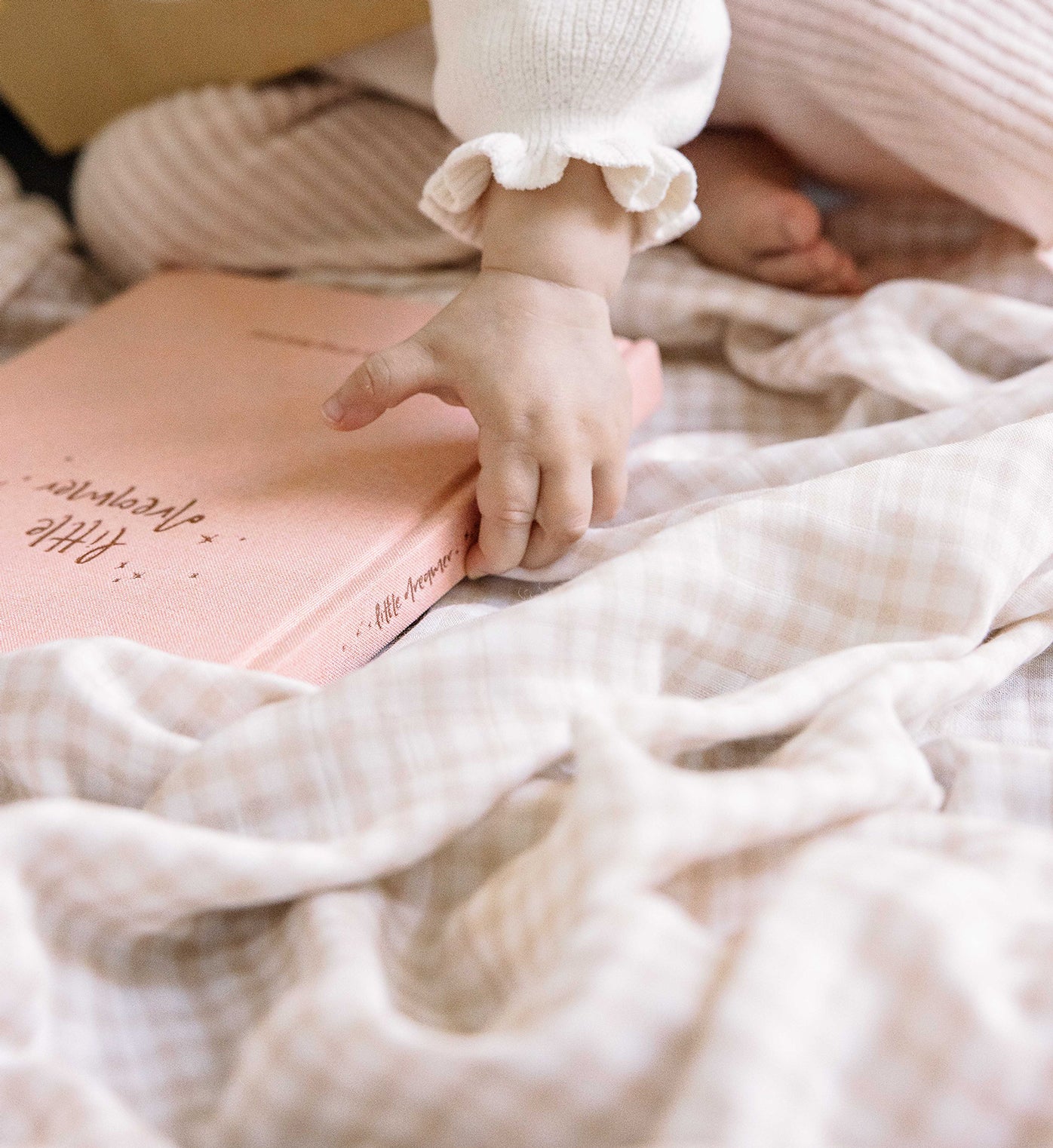 Baby Swaddle - Peony Gingham - Image 4
