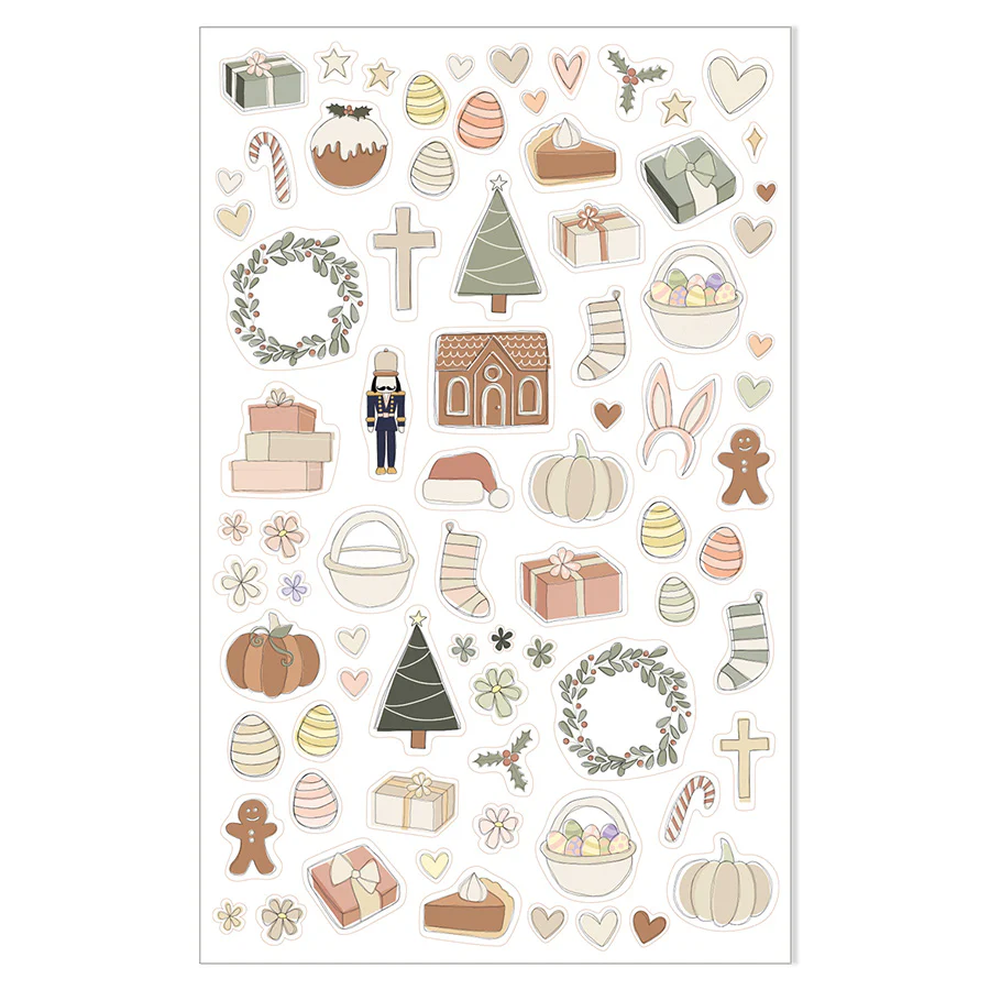 Illustrated Stickers Set | Celebrations + Holidays | 2 Sheets - Image 3