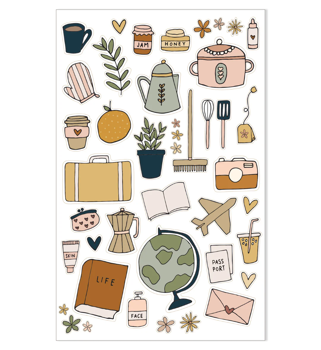 Illustrated Stickers Set | Lifestyle | 4 Sheets - Image 2