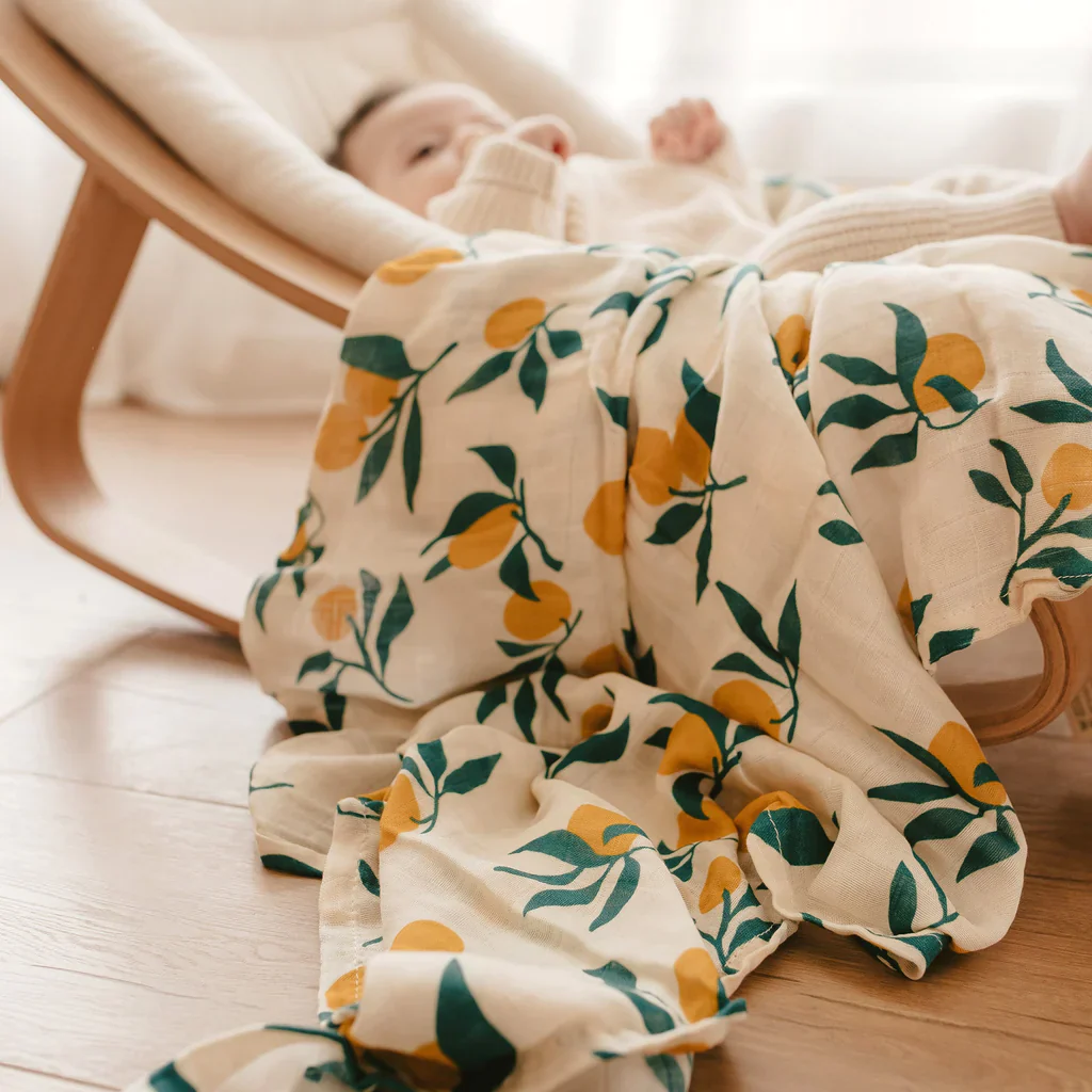 Organic Muslin Wrap - Lemons - Image 2