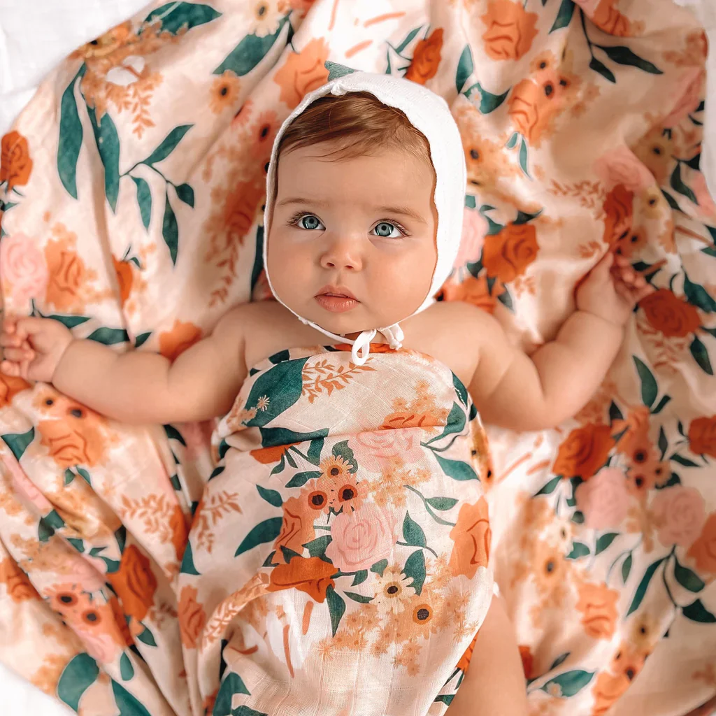 Organic Muslin Wrap - Rose Garden - Image 2