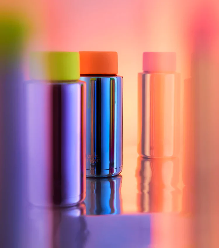 Drink Bottle 1L - Blue/Neon Orange - Image 2