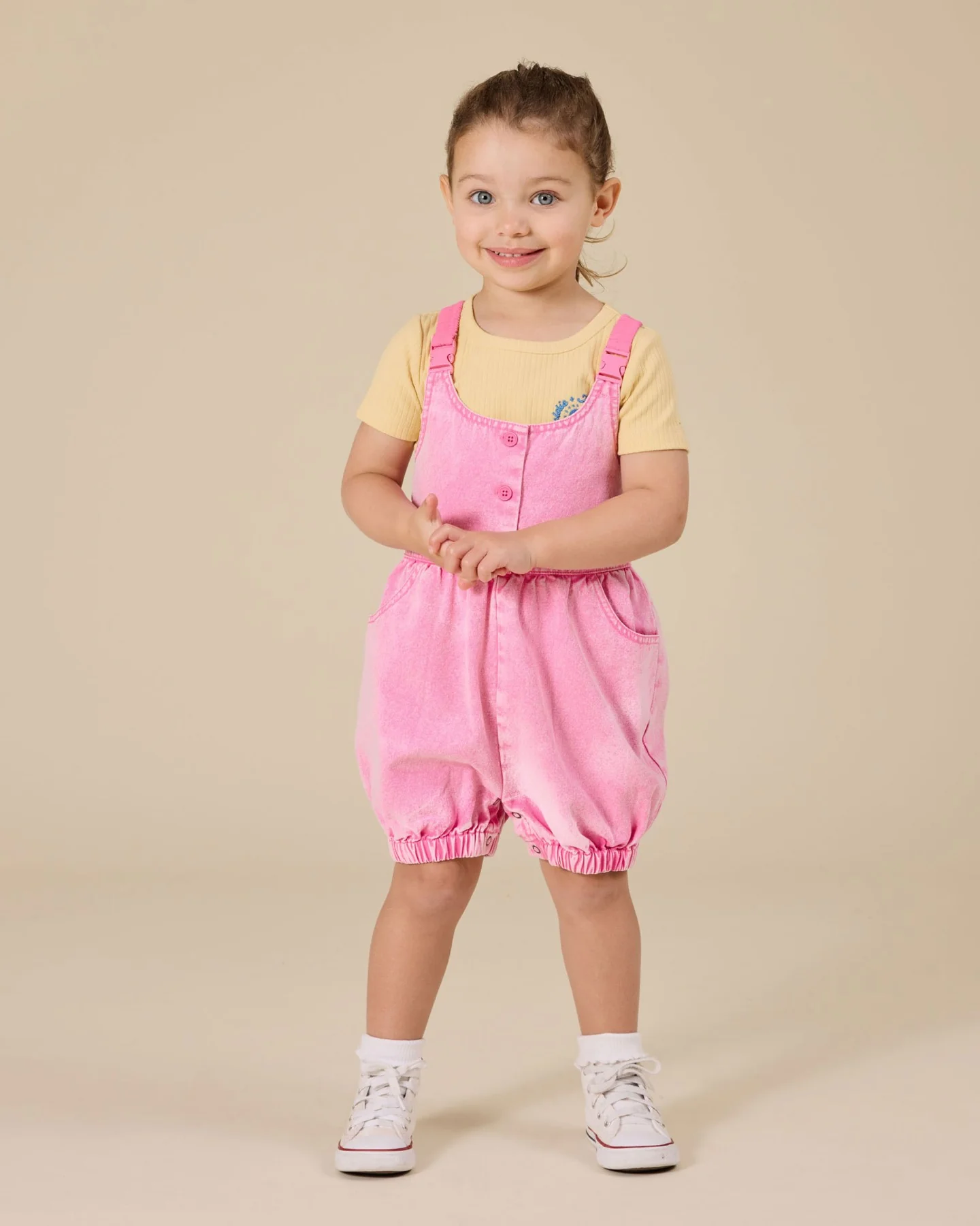 Cindy Denim Bubble Overalls - Pink Lemonade - Image 2