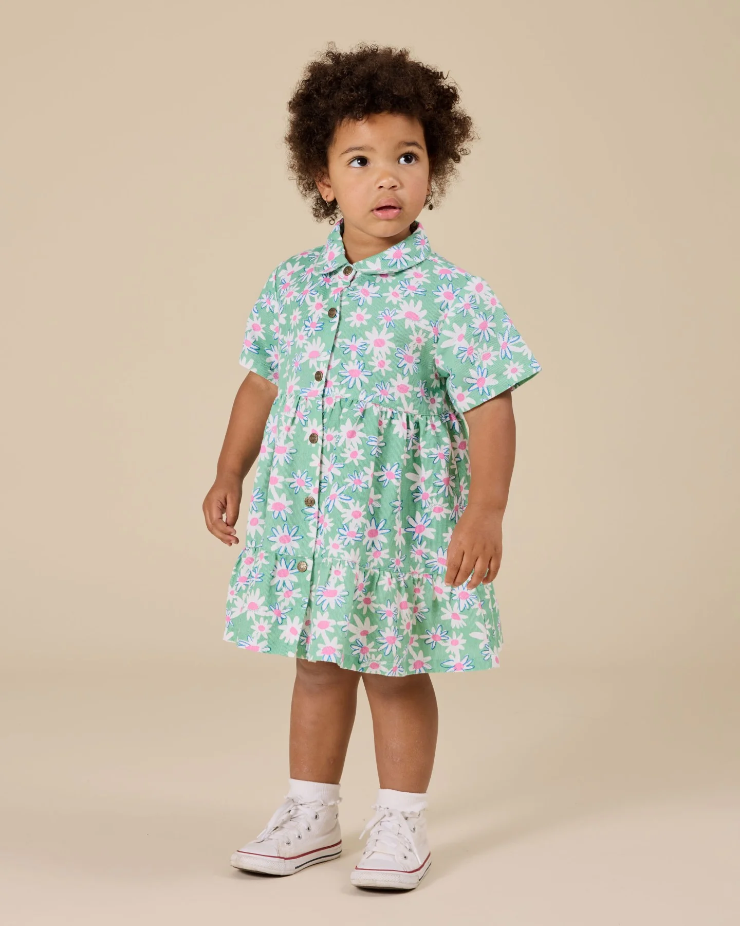 Goldie + Ace Daisy Patch Monica Dress - Moss - Image 3