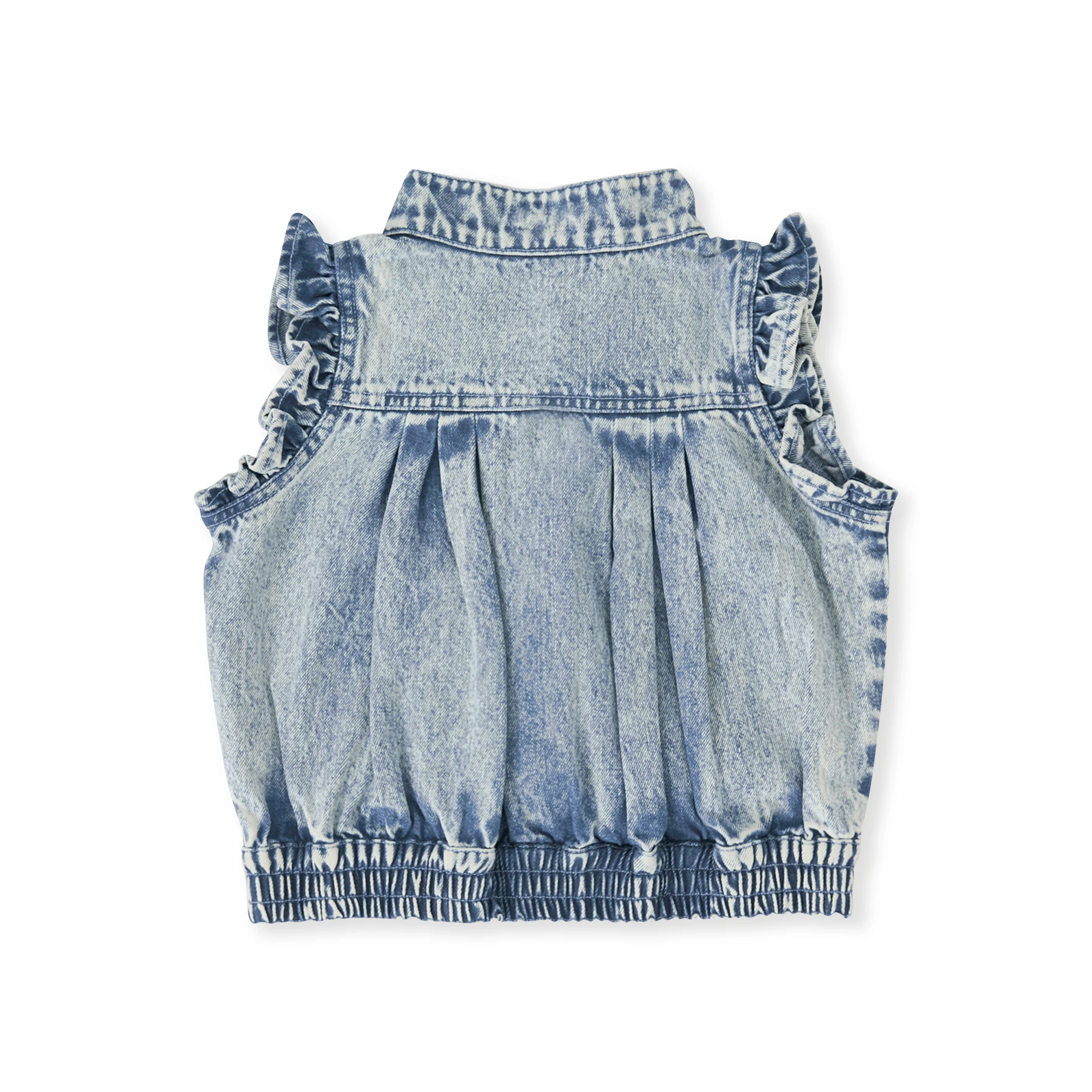 Elodie Embroidered Denim Vest - Light Denim - Image 5