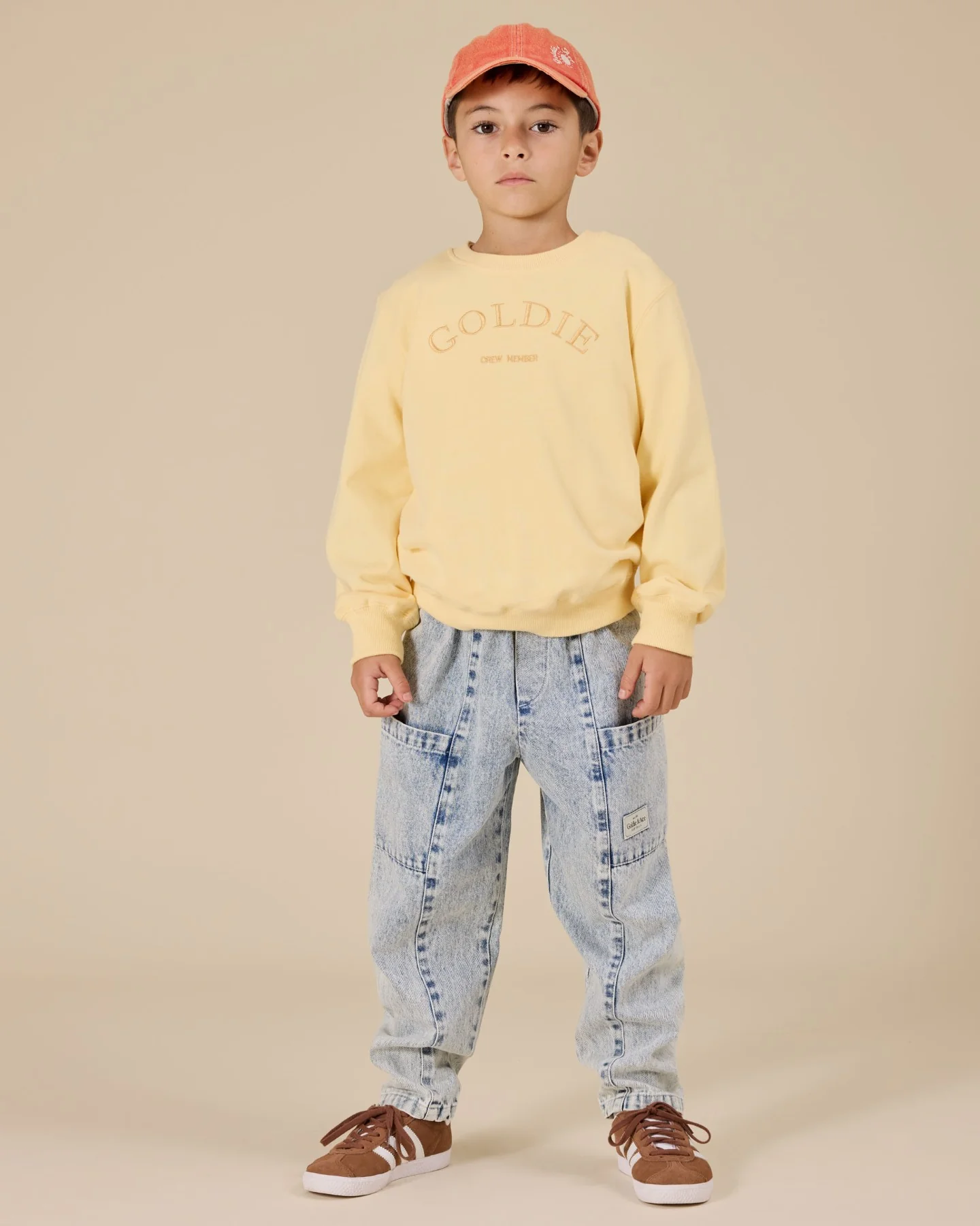 Goldie + Ace Goldie Crew Embroidered Sweater - Lemon - Image 2