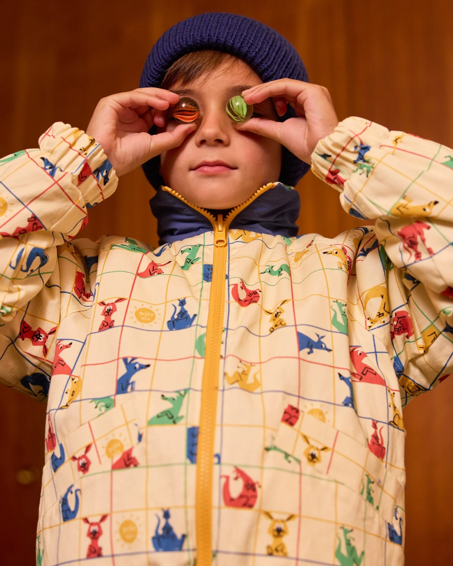 Goldie + Ace Hopscotch Reversible Puffer Jacket - Lake/Vanilla - Image 3