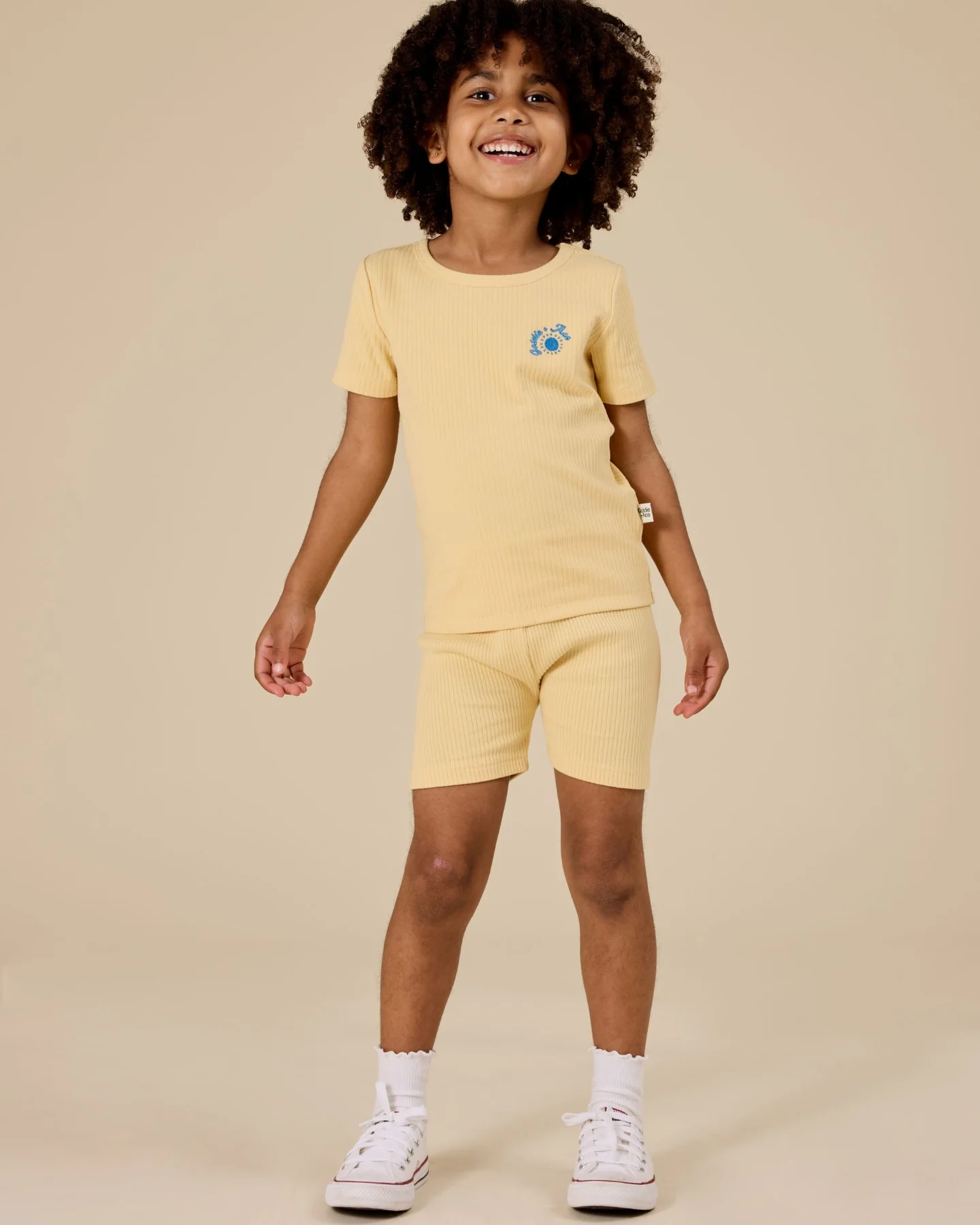 Goldie + Ace Lara Rib Shorties - Lemon - Image 2