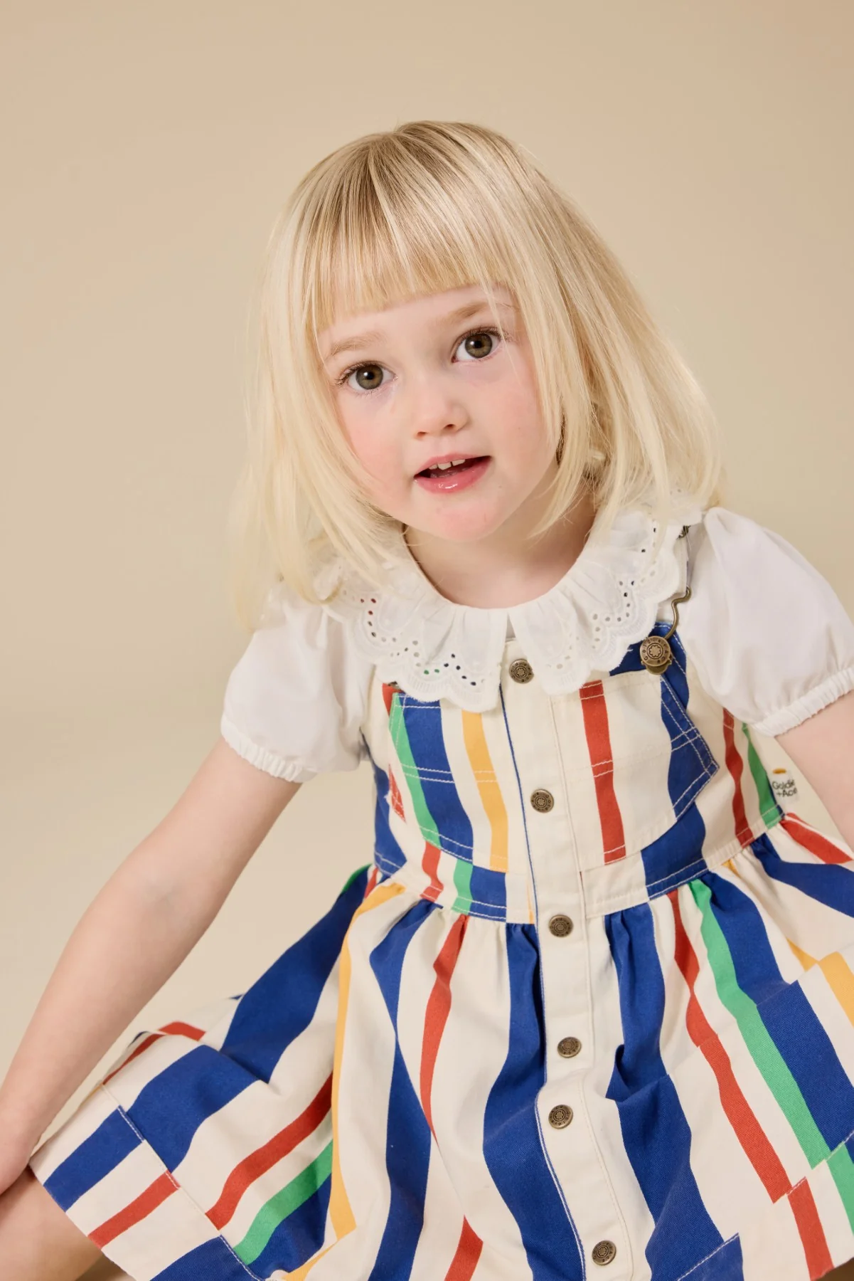 Laura Puff Sleeve Collar Top - White - Image 5