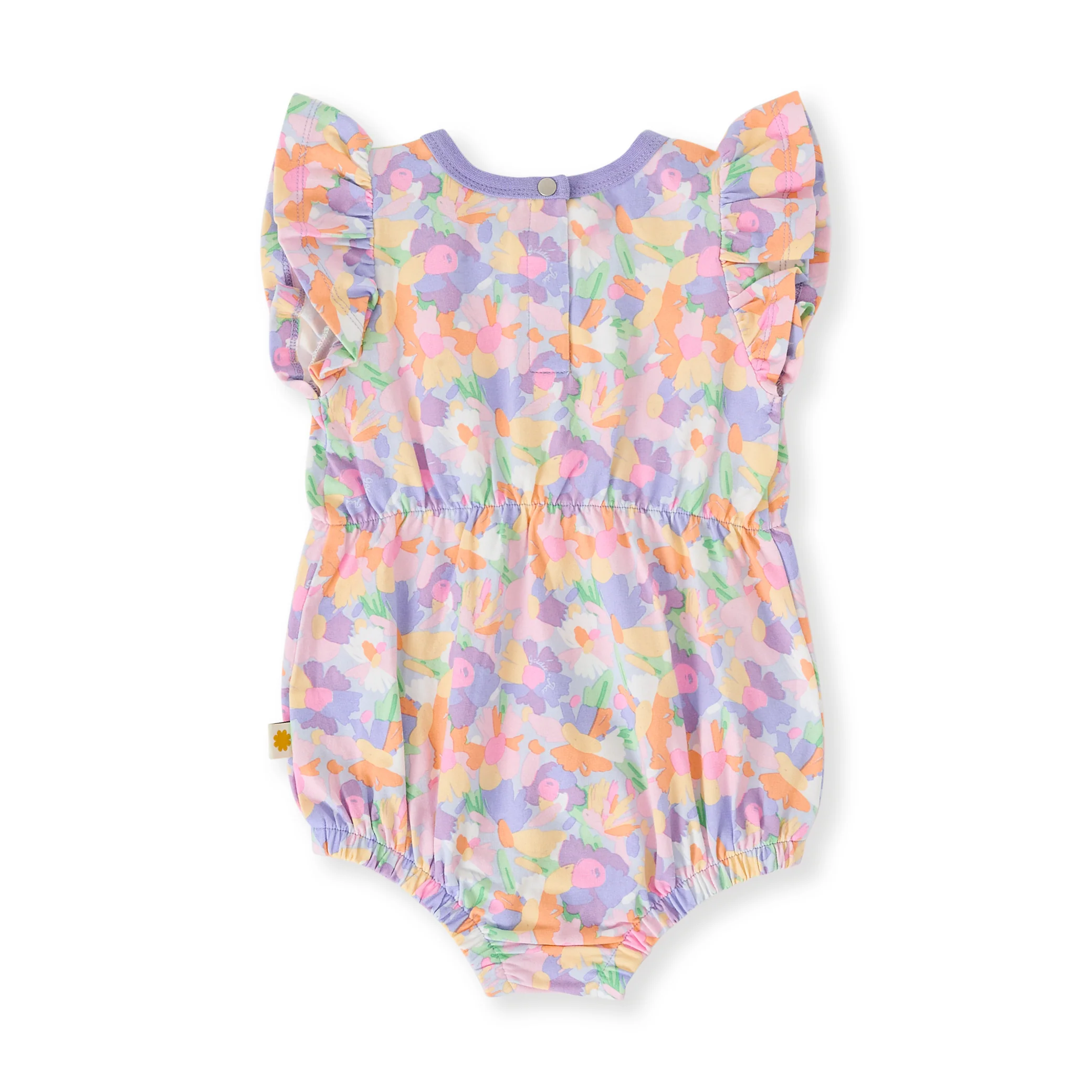 Goldie + Ace Pastel Bouquet Frill Bubble Romper - Lilac Multi - Image 4
