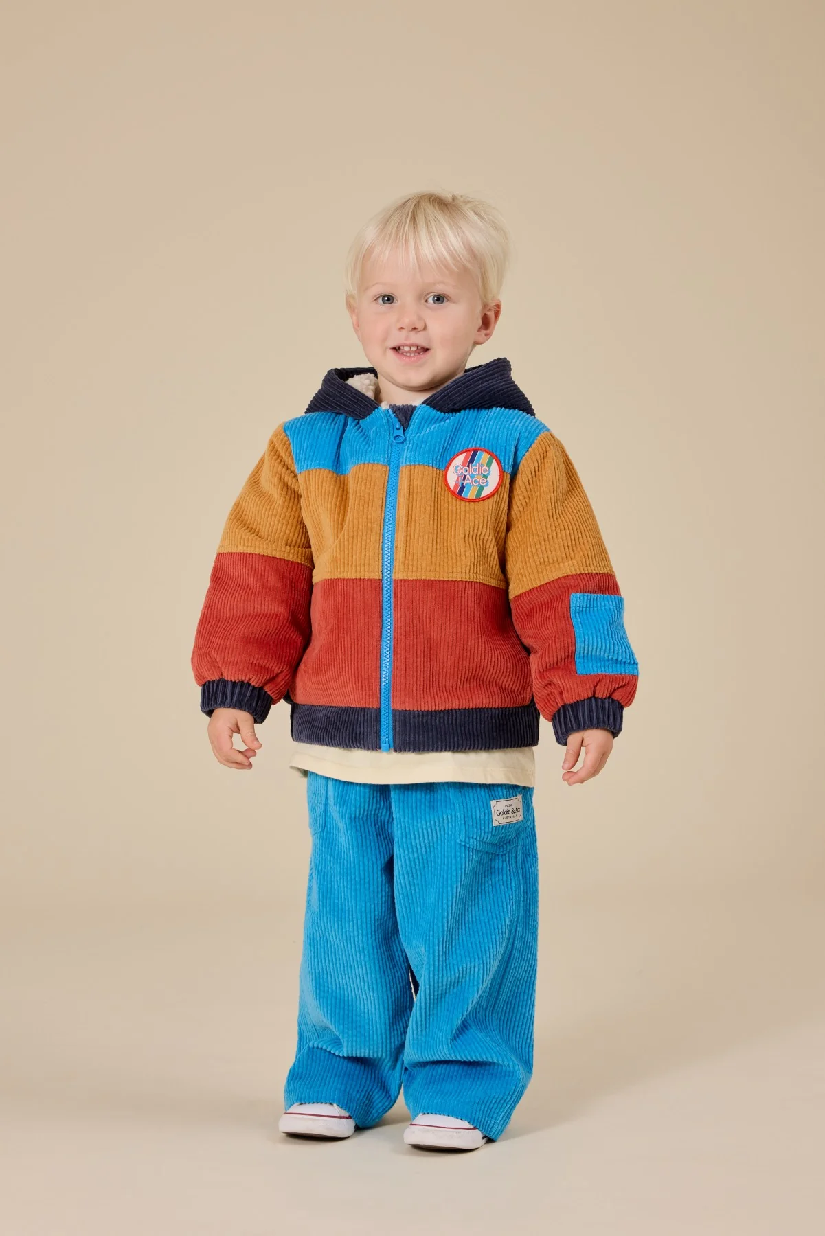 Retro Corduroy Colourblock Jacket - Primary - Image 5
