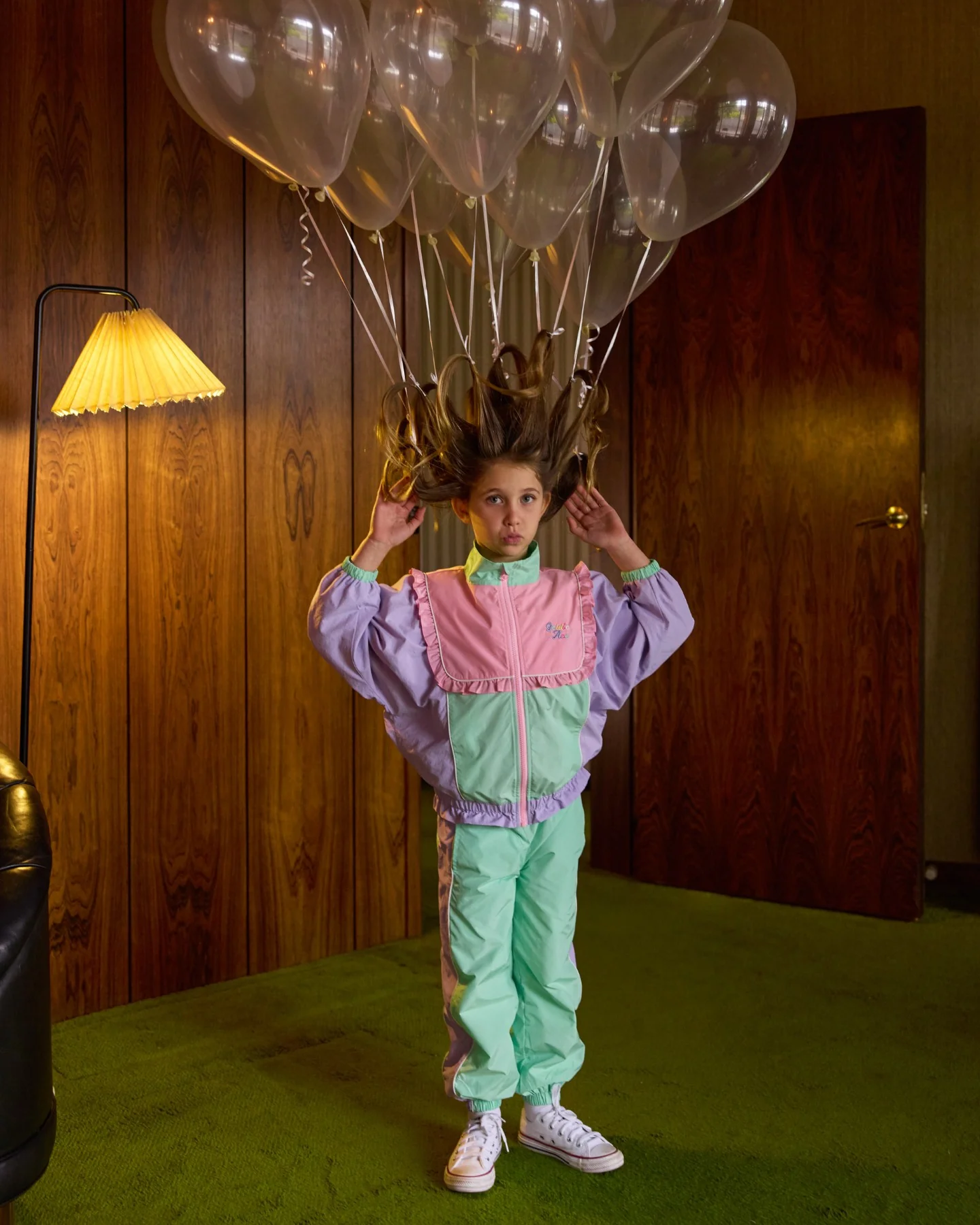 Goldie + Ace Retro Sporty Pants - Peapod/ - Lilac - Image 3