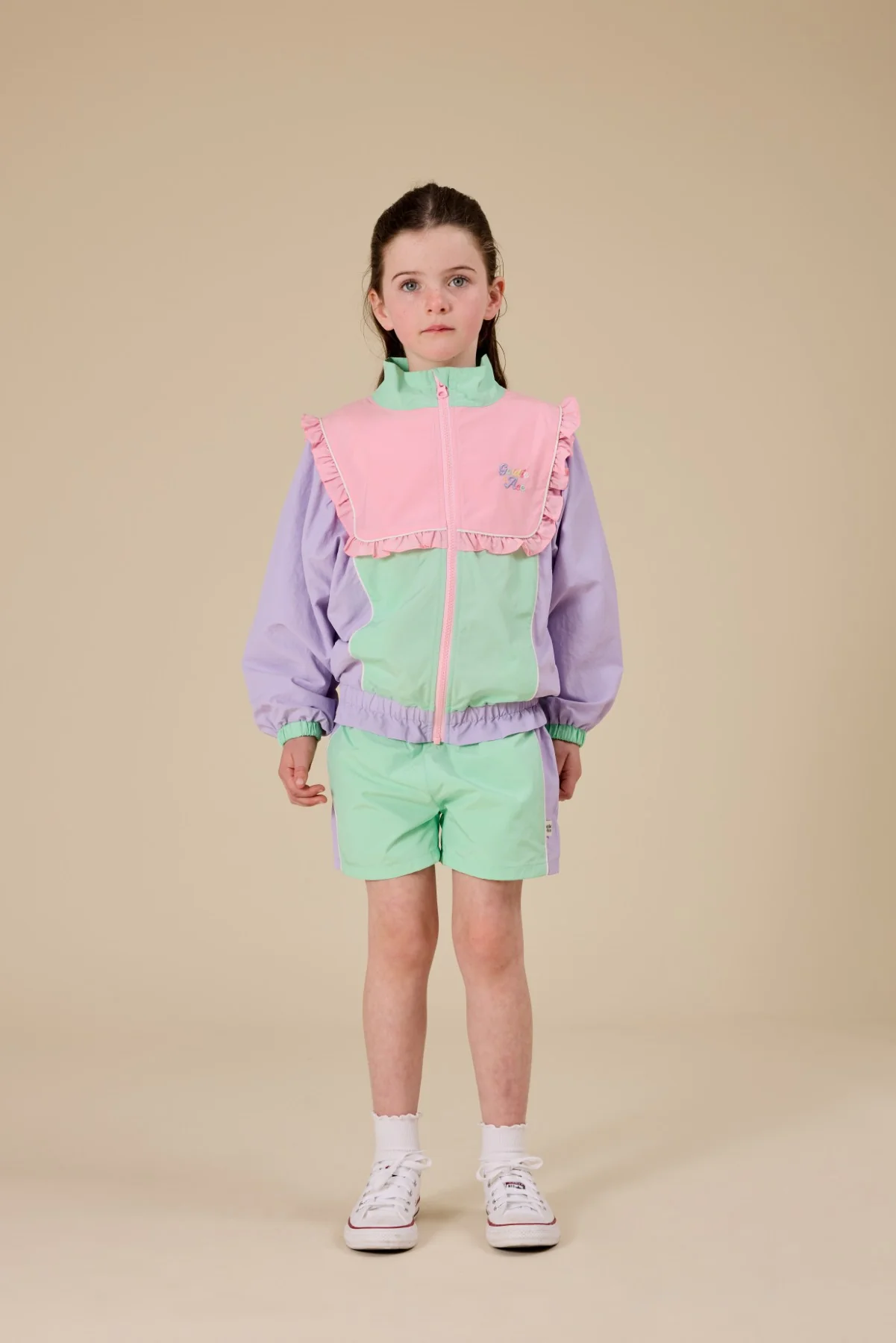Goldie + Ace Retro Sporty Shorts - Peapod/ - Lilac - Image 2