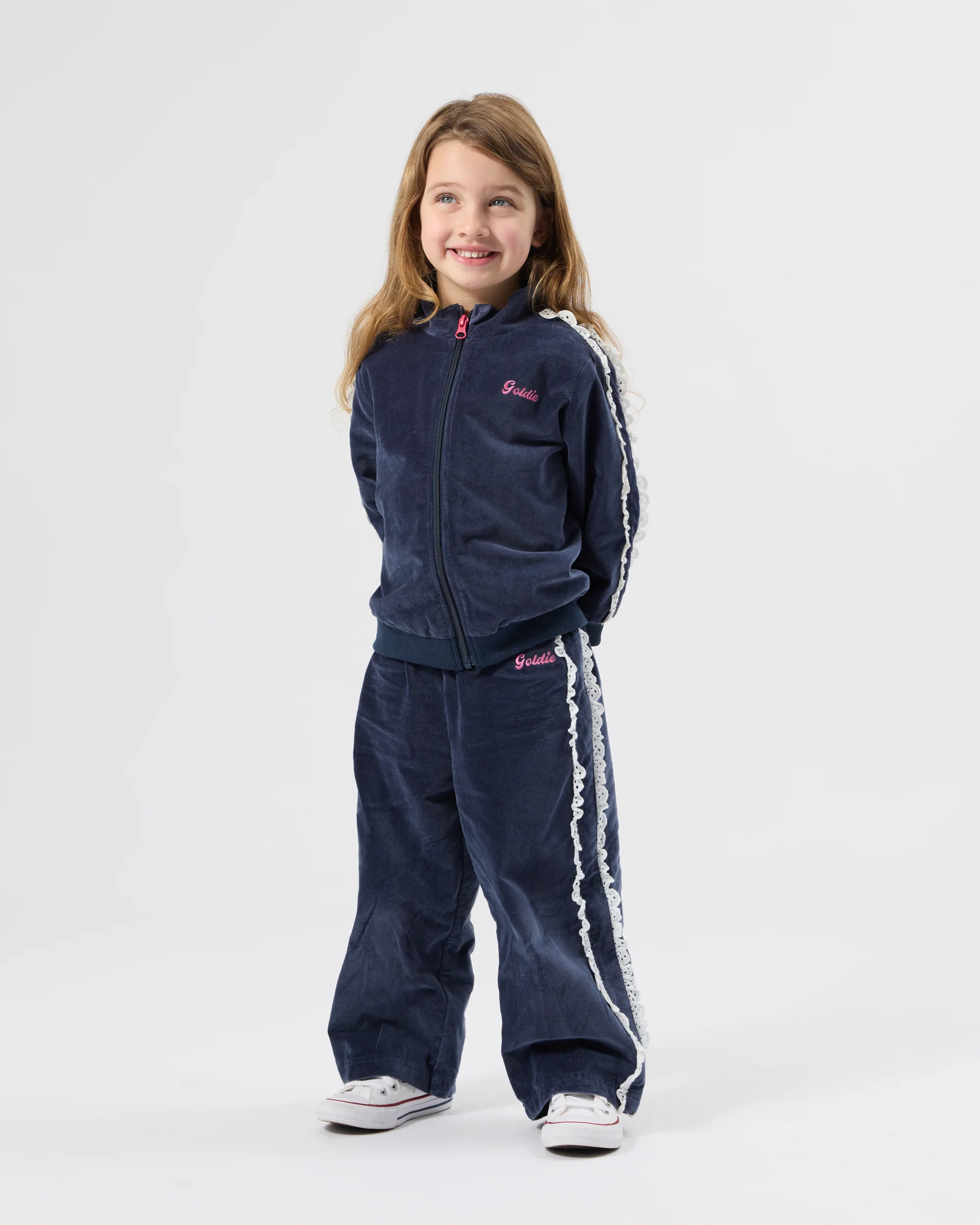 Velour Broderie Wide Leg Pant - Image 3