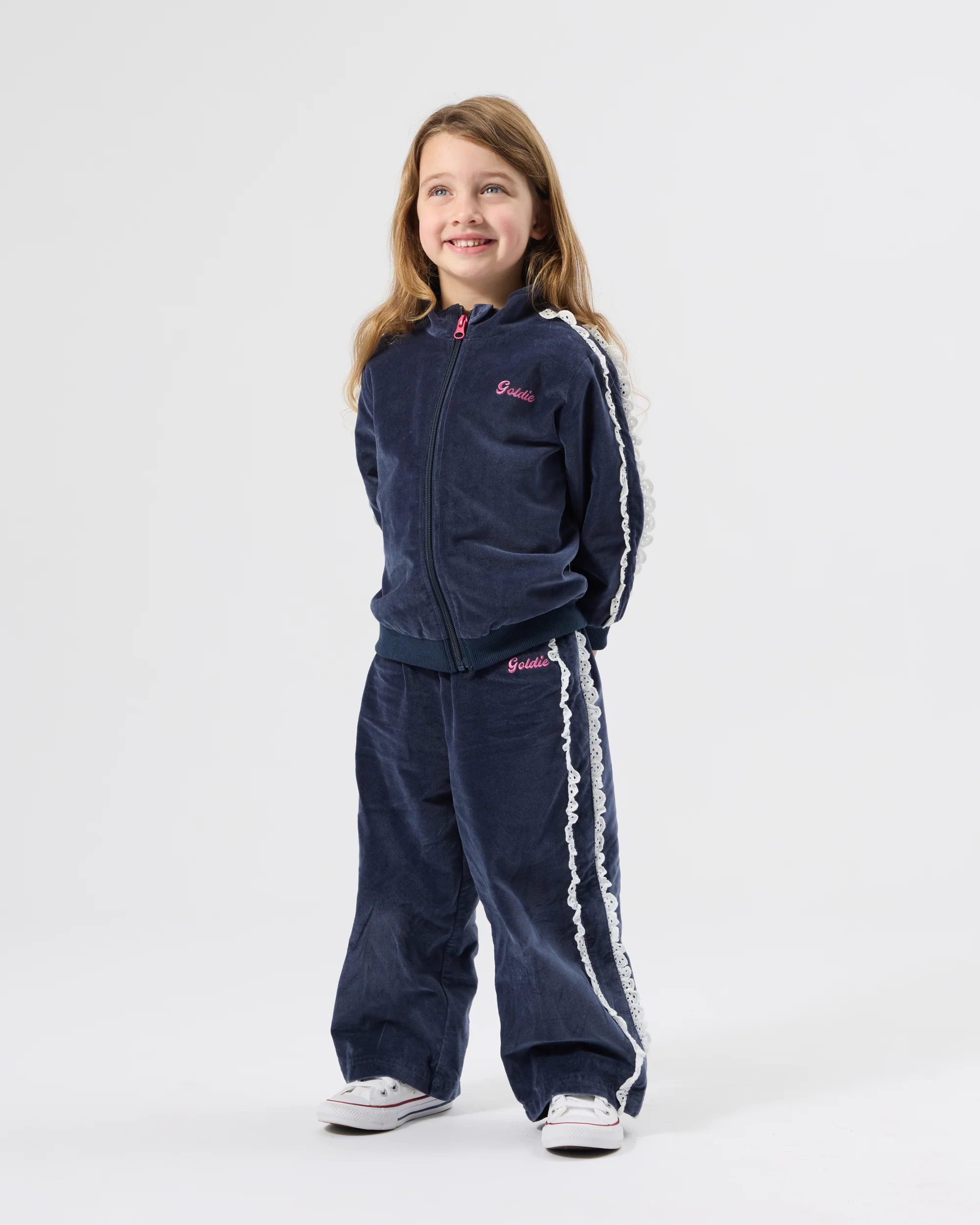 Velour Broderie Wide Leg Pant - Image 4