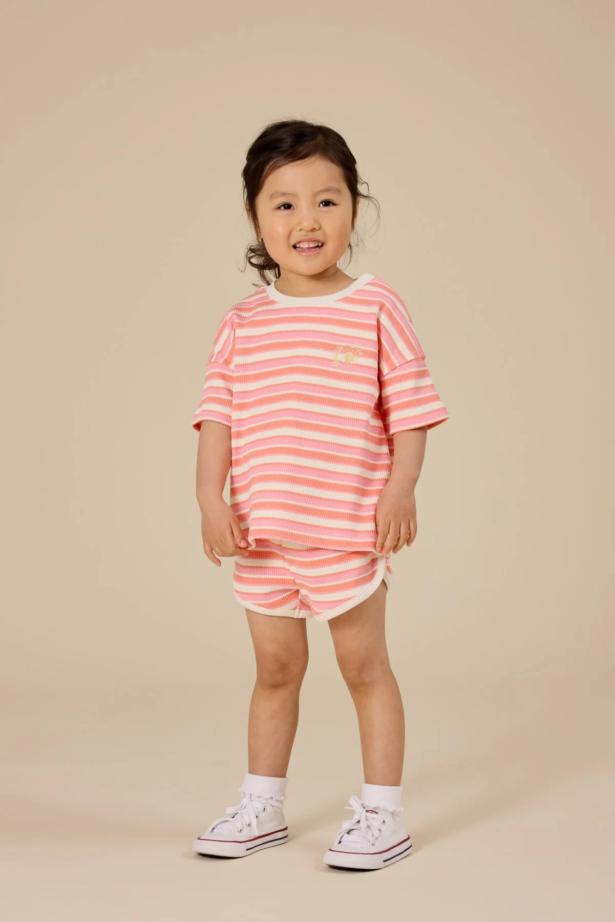 Goldie + Ace Watermelon Stripe T-Shirt - Pink/Peach - Image 2