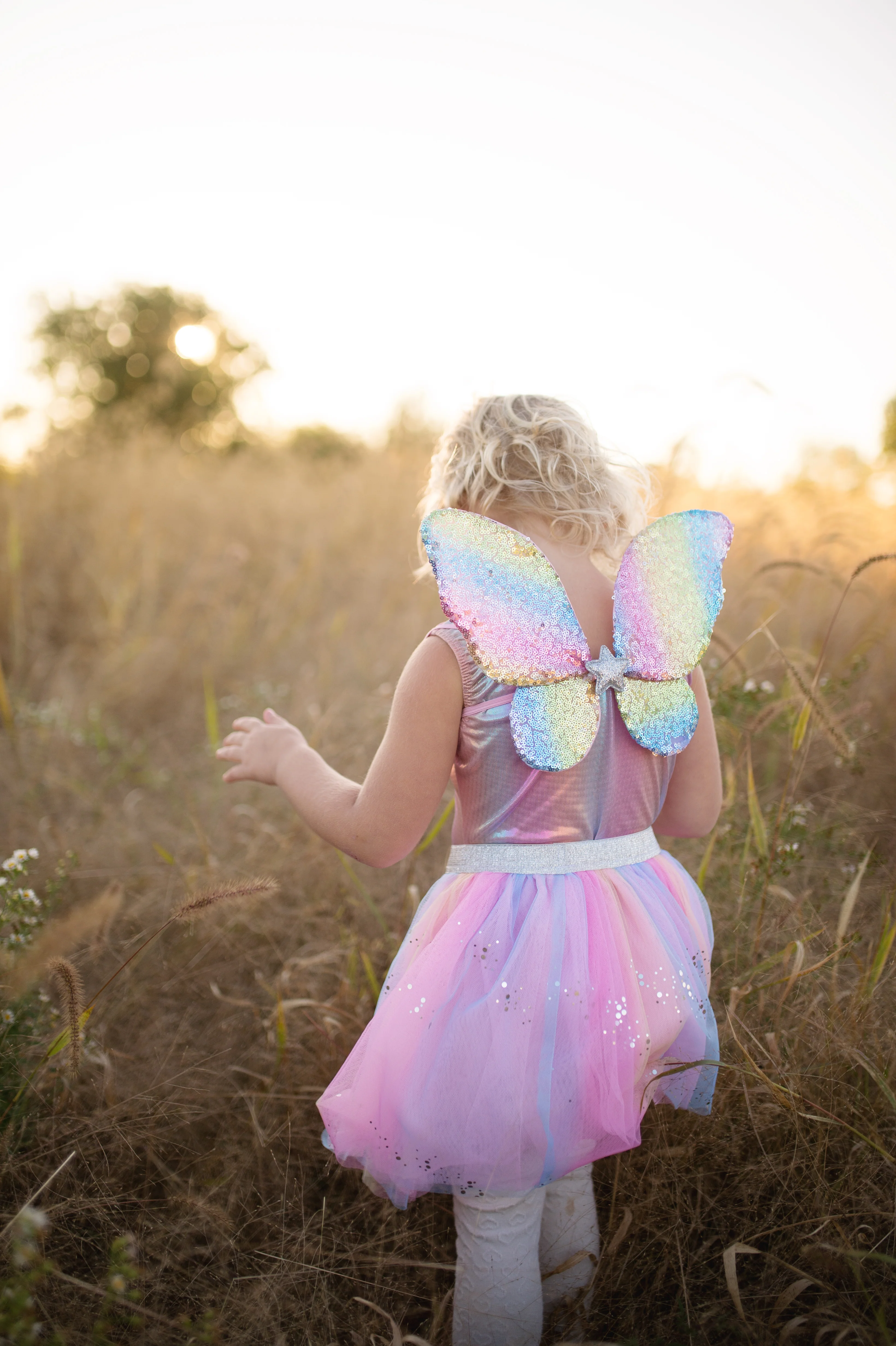 Rainbow Sequins Skirt with Wings & Wand - Size 4-6 - Image 3